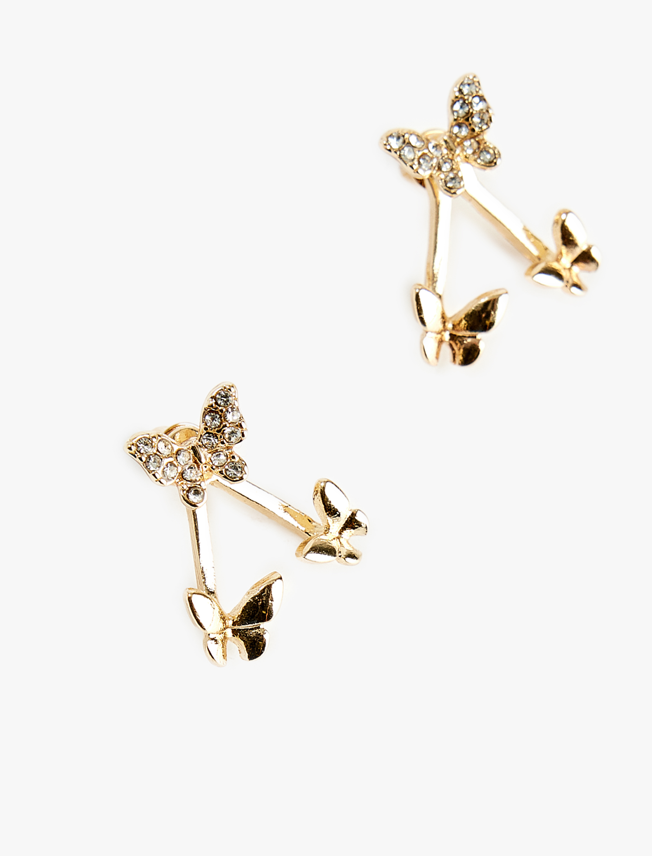  Kadın Taş Detaylı Kelebekli Küpe