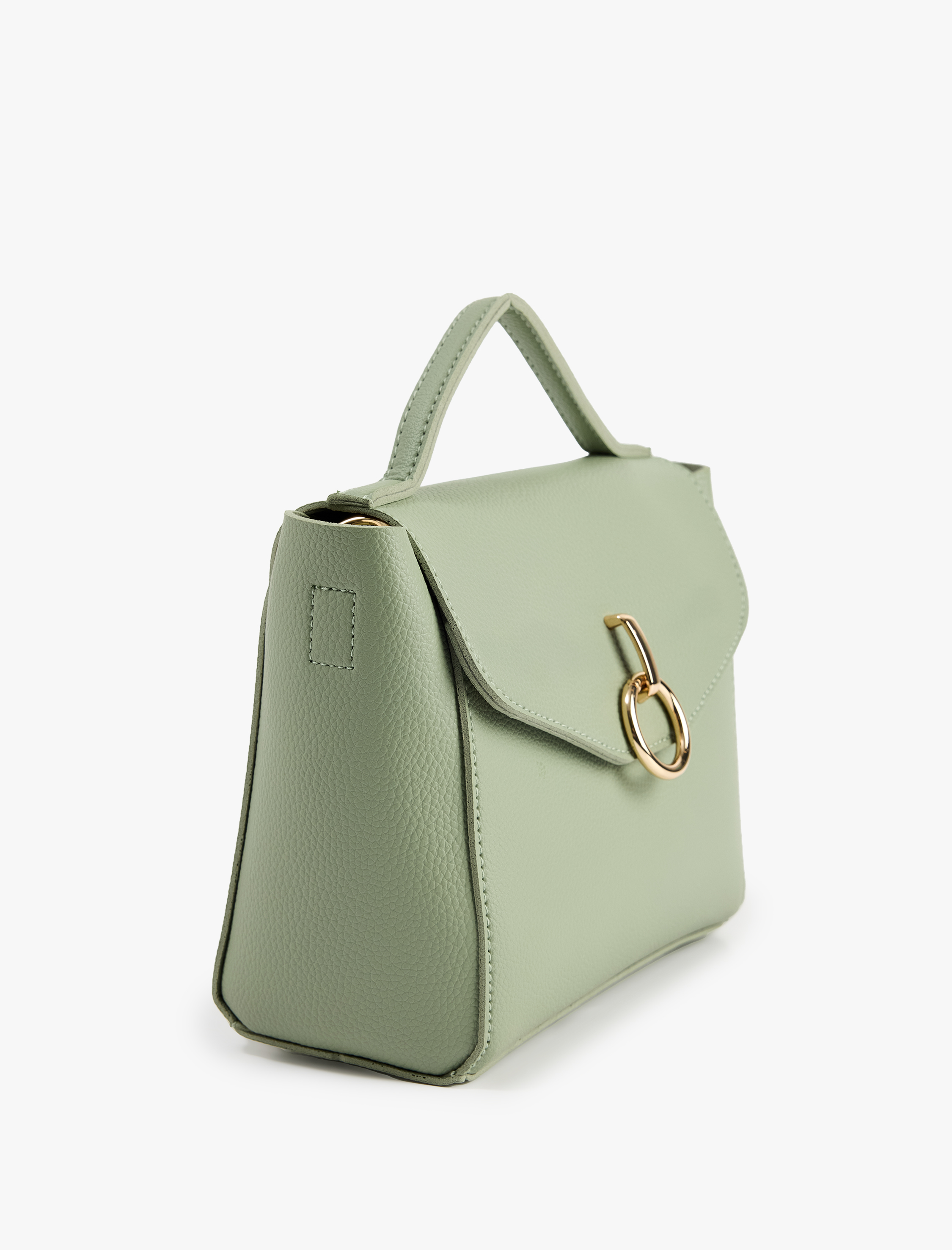  Kadın Metal Aksesuarlı Saplı Askılı Suni Deri Çapraz Çanta