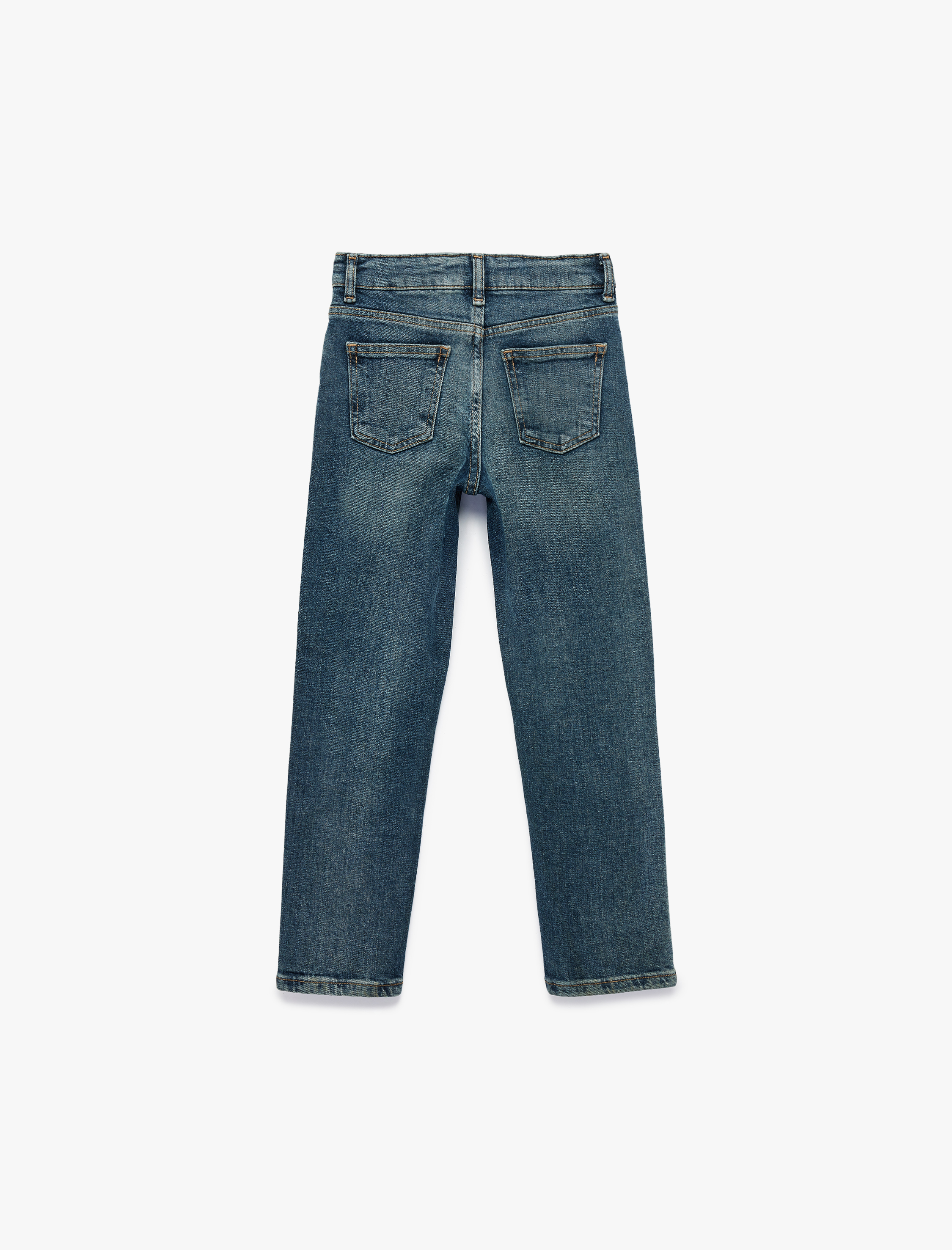  Erkek Çocuk Pamuklu Beli Ayarlanabilir Lastikli Regular Fit Denim Pantolon