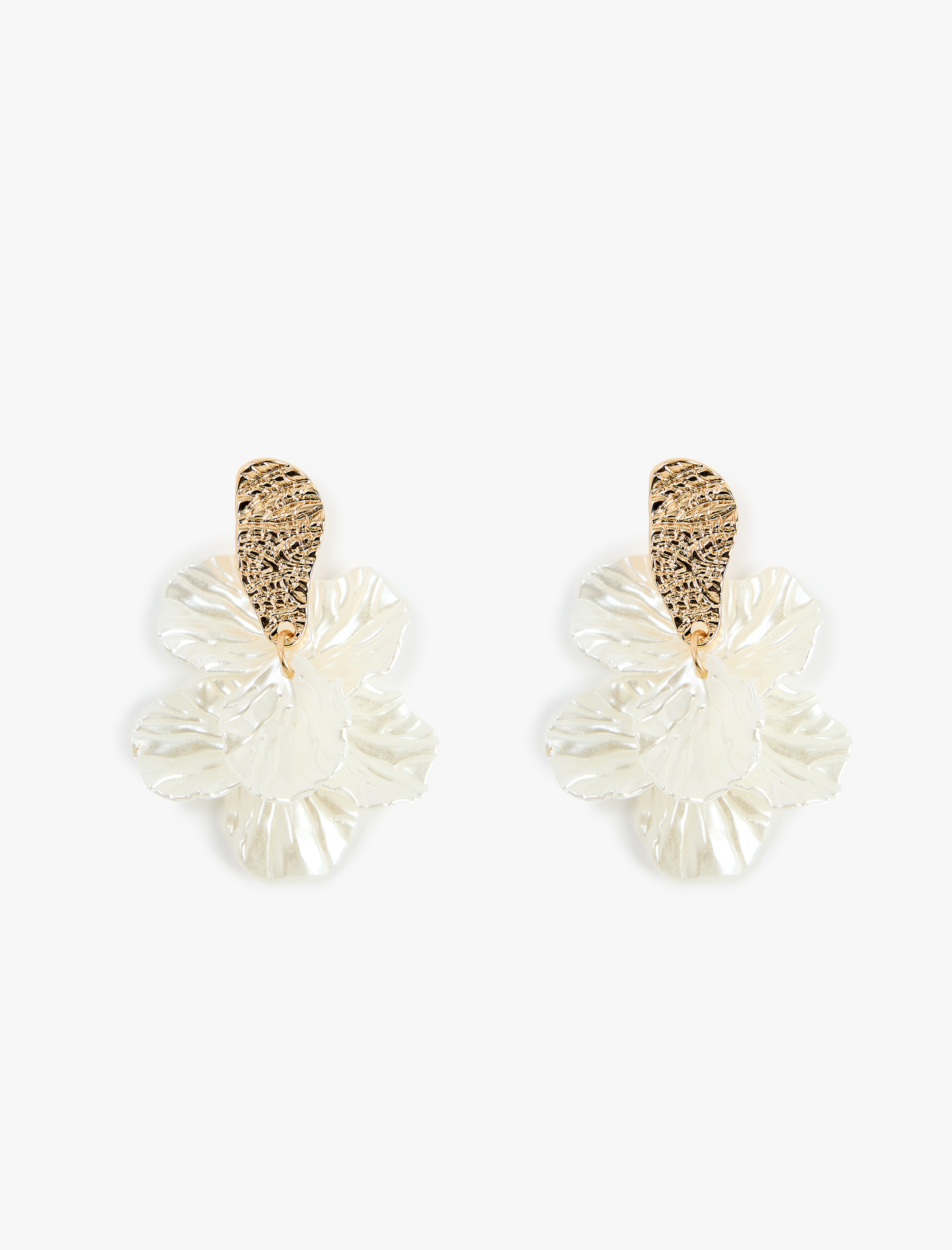  Kadın Dokulu Çelik Karışımlı Sallantılı Çiçekli Küpe