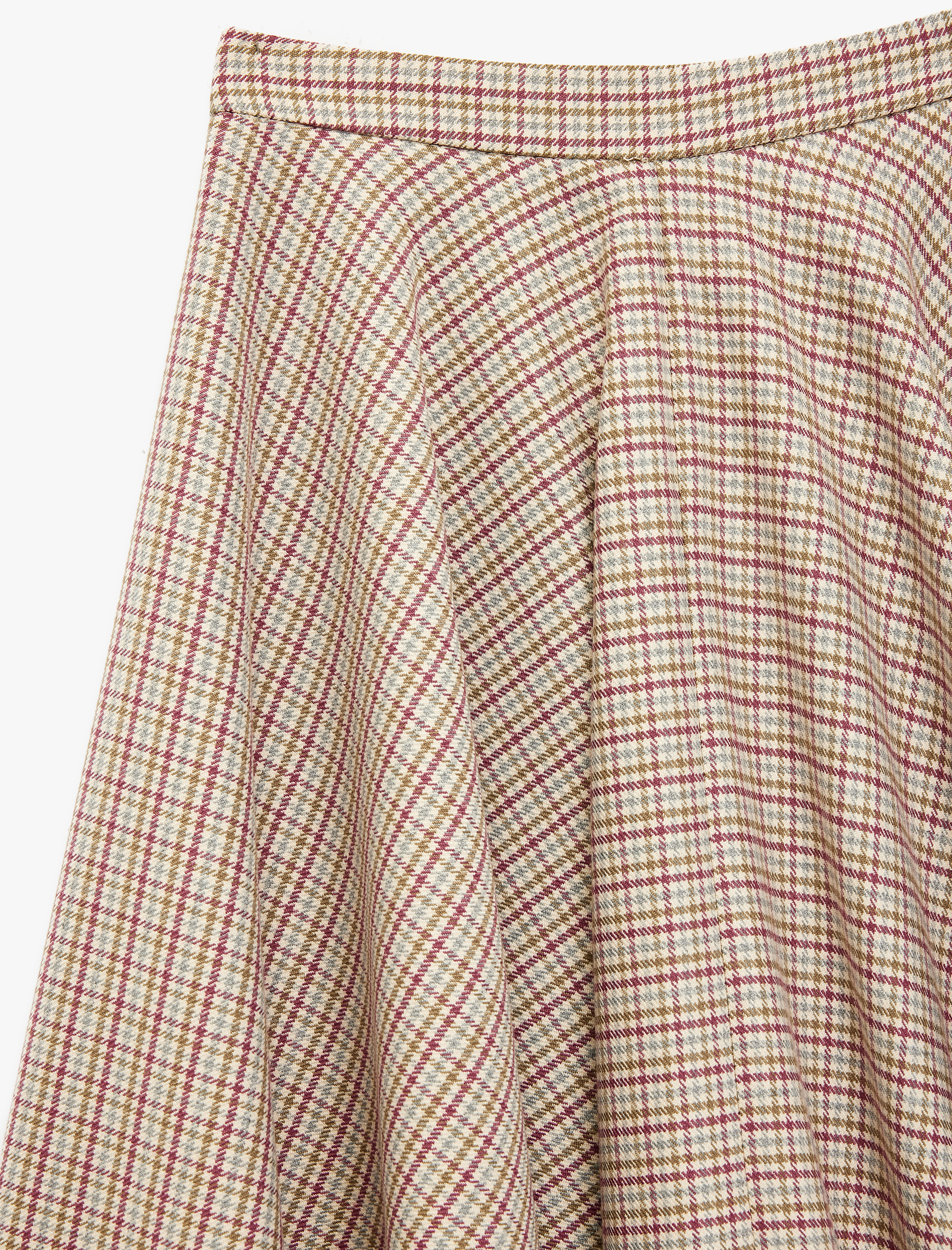  Kız Çocuk Viskon Karışımlı A Kesim Ekoseli Midi Etek