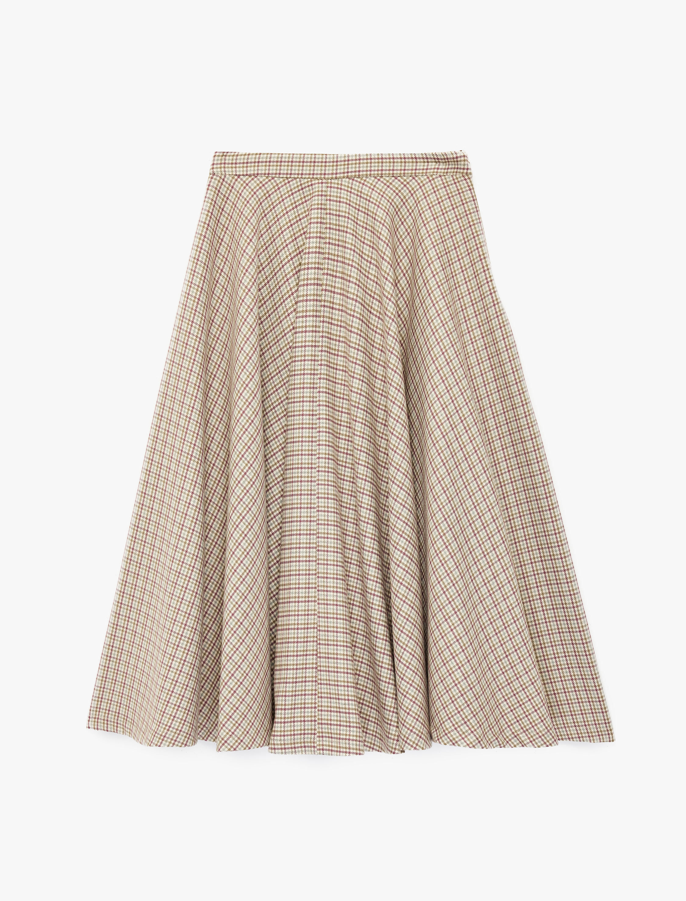  Kız Çocuk Viskon Karışımlı A Kesim Ekoseli Midi Etek