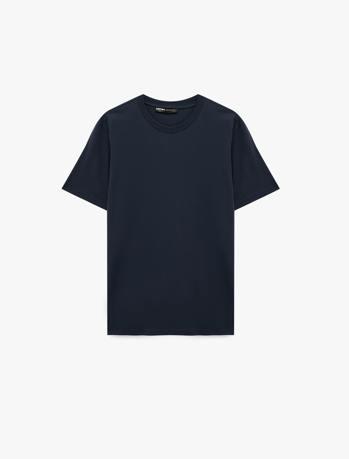  Regular Fit Kısa Kollu Bisiklet Yaka Basic Pamuklu Tişört