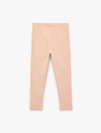 Pamuklu Beli Lastikli Kaşkorse Basic İspanyol Paça Tayt