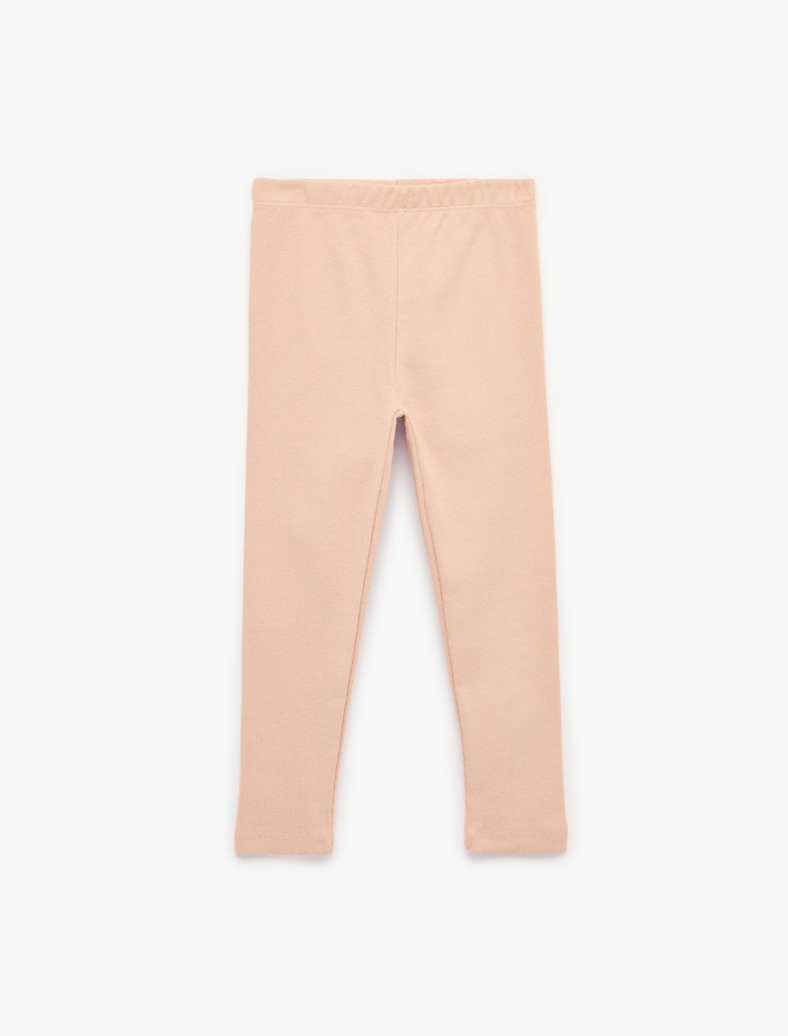 Kız Bebek Pamuklu Beli Lastikli Kaşkorse Basic İspanyol Paça Tayt