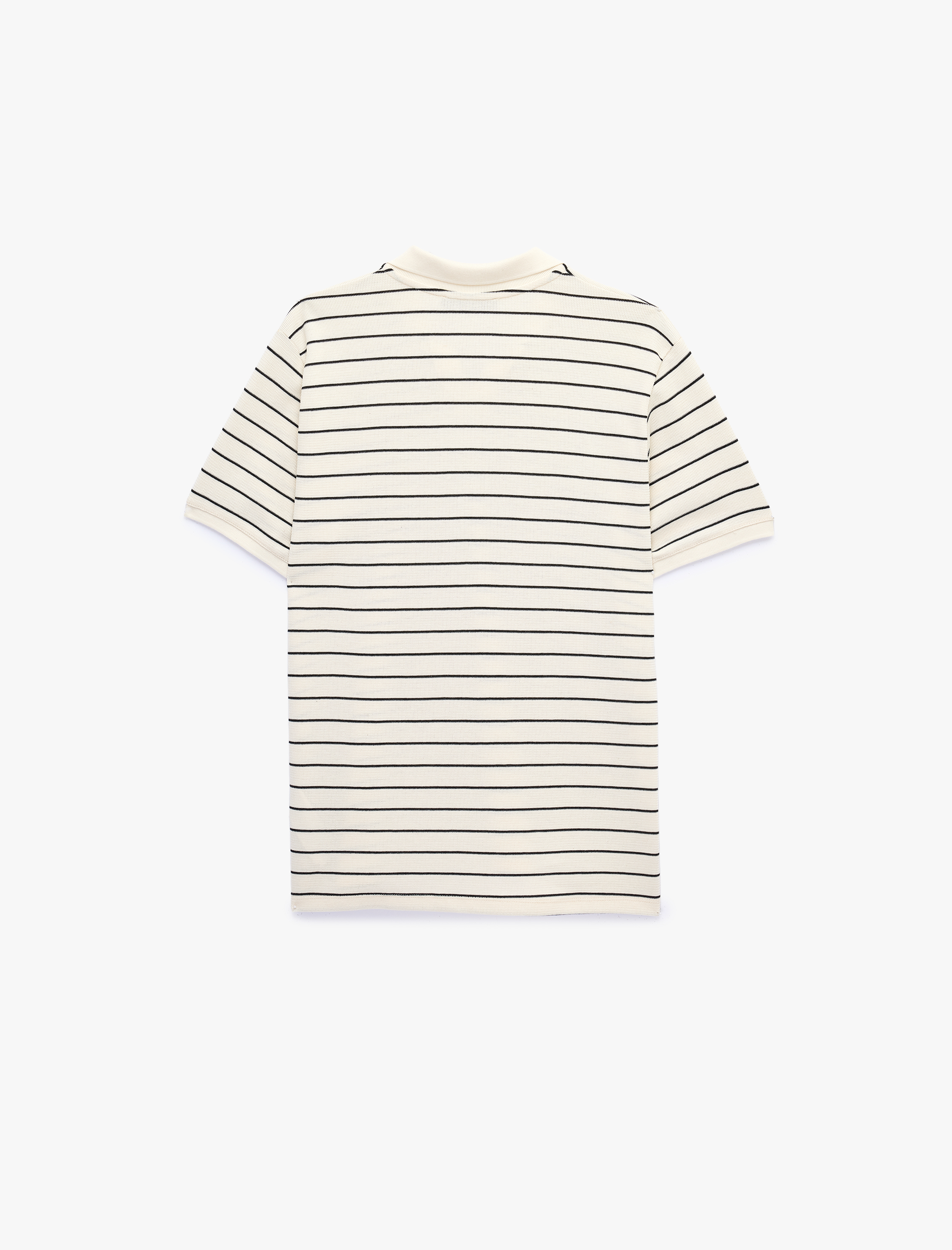   Regular Fit Kısa Kollu Pamuklu Çizgili Polo Yaka Tişört