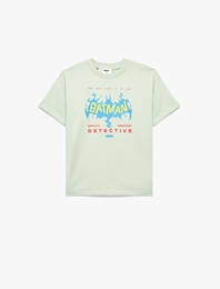 Pamuklu Batman Baskılı Kısa Kollu Lisanslı Oversize Tişört