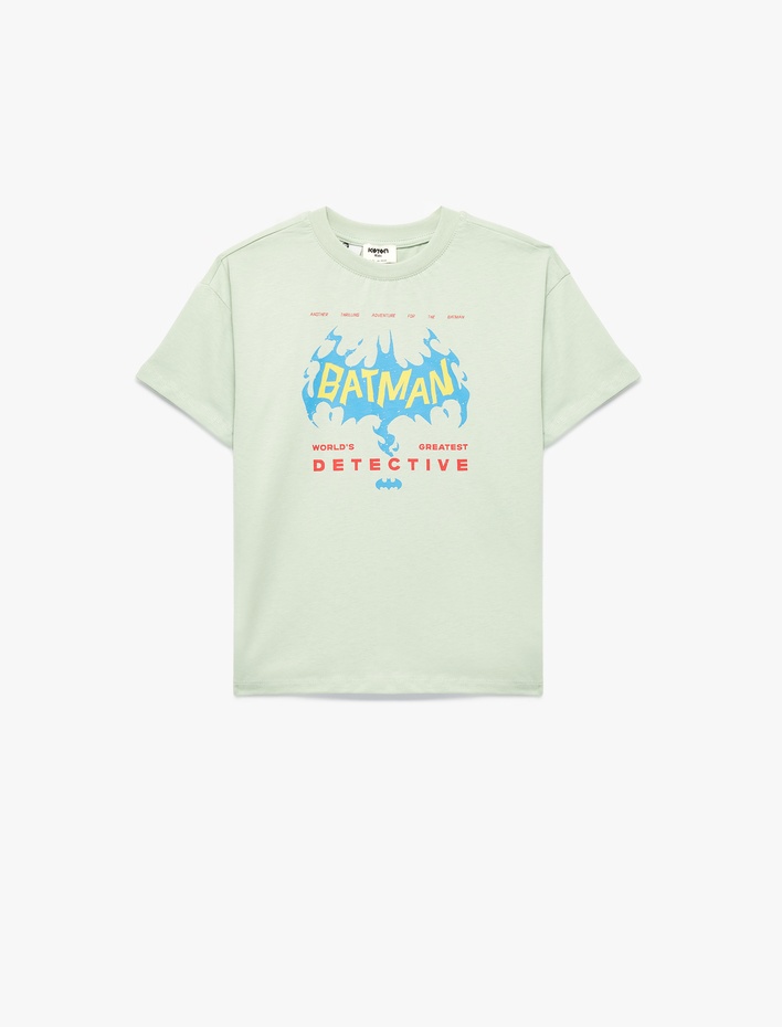 Erkek Çocuk Pamuklu Batman Baskılı Kısa Kollu Lisanslı Oversize Tişört