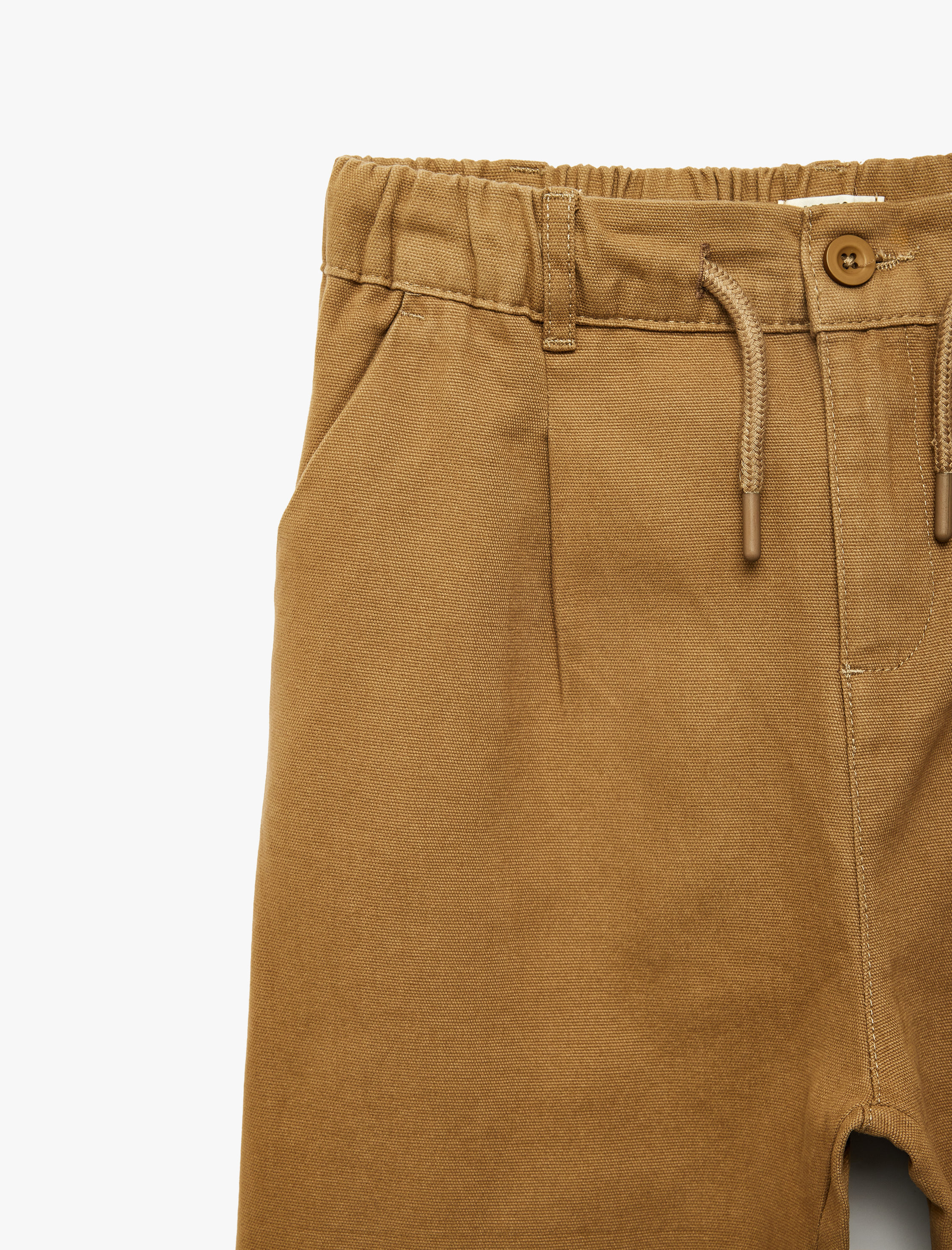  Erkek Çocuk Pamuklu Düğme Detaylı Basic Pantolon