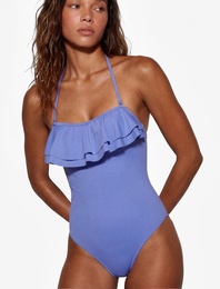 Çıkarılabilir Askılı Fırfırlı Straplez Mayo