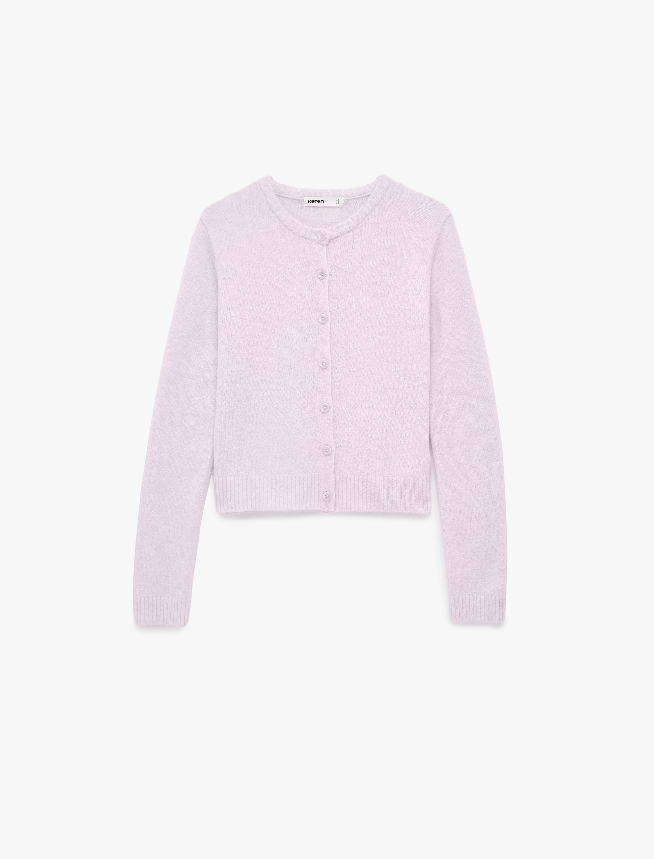   Uzun Kollu Bisiklet Yaka Düğmeli Triko Hırka