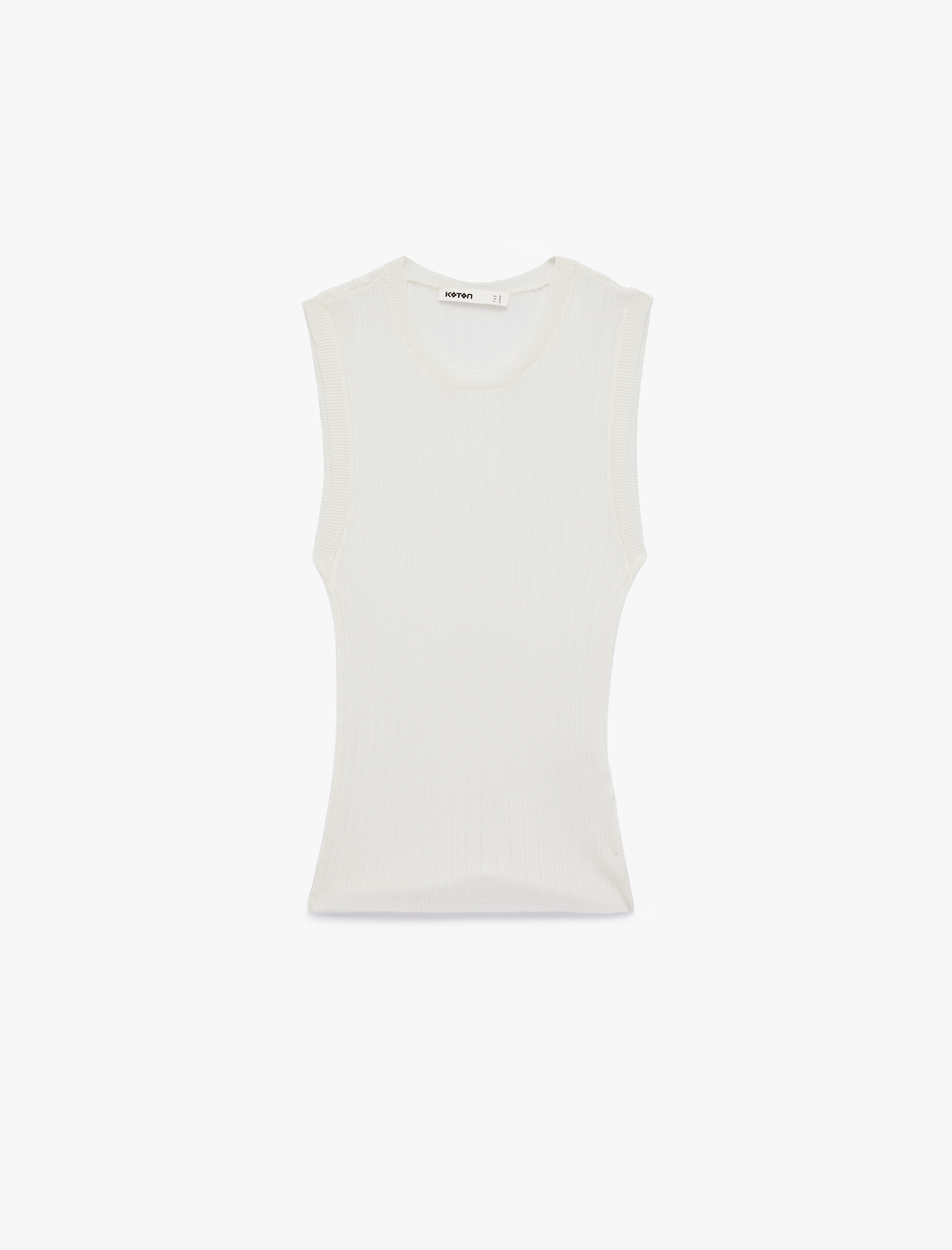   Bisiklet Yaka Kolsuz Triko Bluz