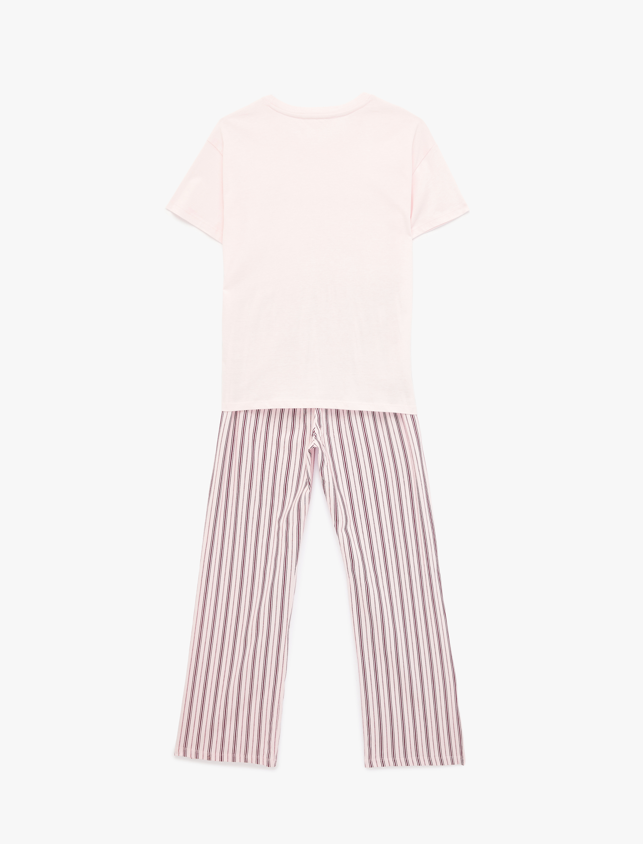   Rahat Kalıp Kısa Kollu Bisiklet Yaka Pijama Takımı
