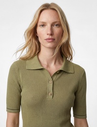 Kısa Kollu Düğmeli Polo Yaka Triko Tişört