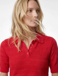 Regular Fit Kısa Kollu Ajurlu Polo Yaka Triko Tişört