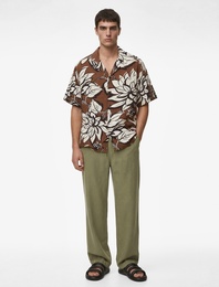 Viskon Cep Detaylı Duble Paça Beli Bağcıklı Pantolon