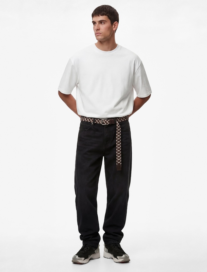  Regular Fit Kısa Kollu Bisiklet Yaka Pamuklu Basic Tişört