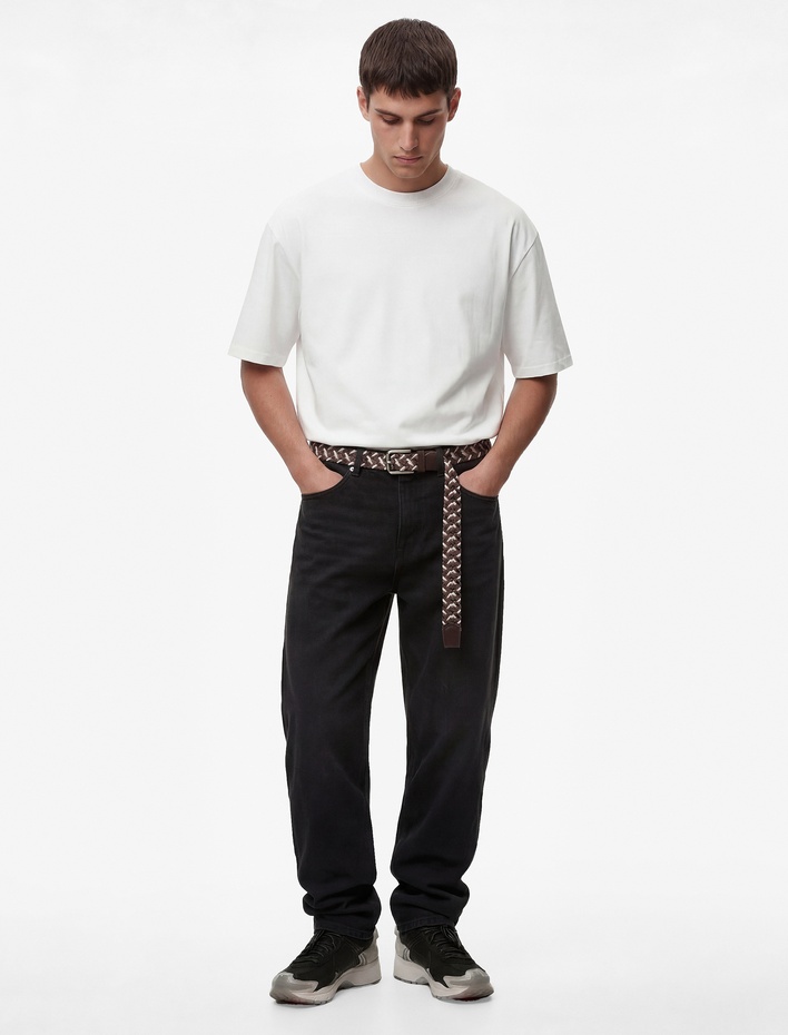  Regular Fit Kısa Kollu Bisiklet Yaka Pamuklu Basic Tişört