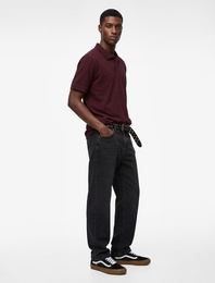 Pamuklu Kısa Kollu Pike Kumaş Düğmeli Polo Yaka Slim Fit Tişört