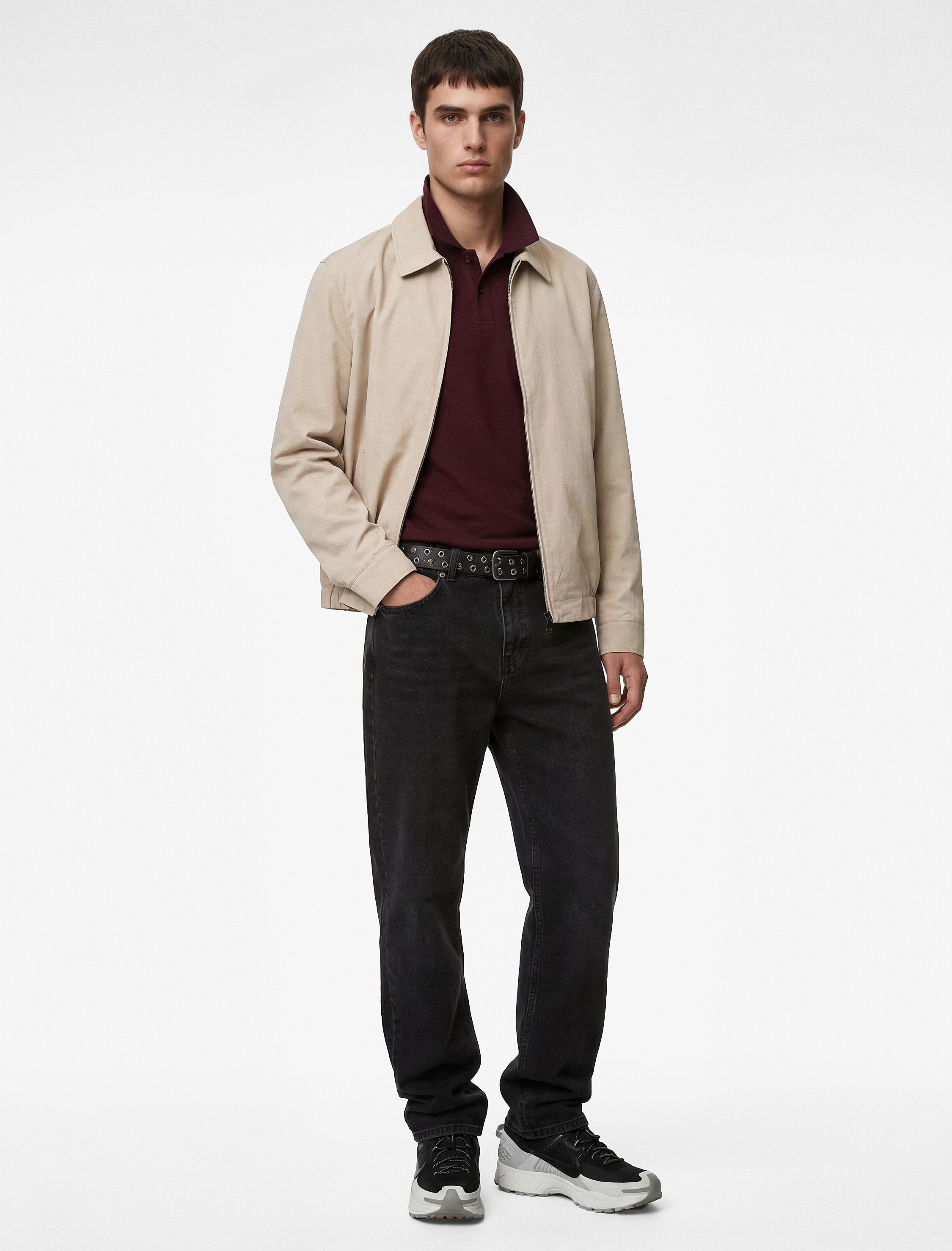   Regular Fit Pamuklu Uzun Kollu Gömlek Yaka Fermuarlı Ceket