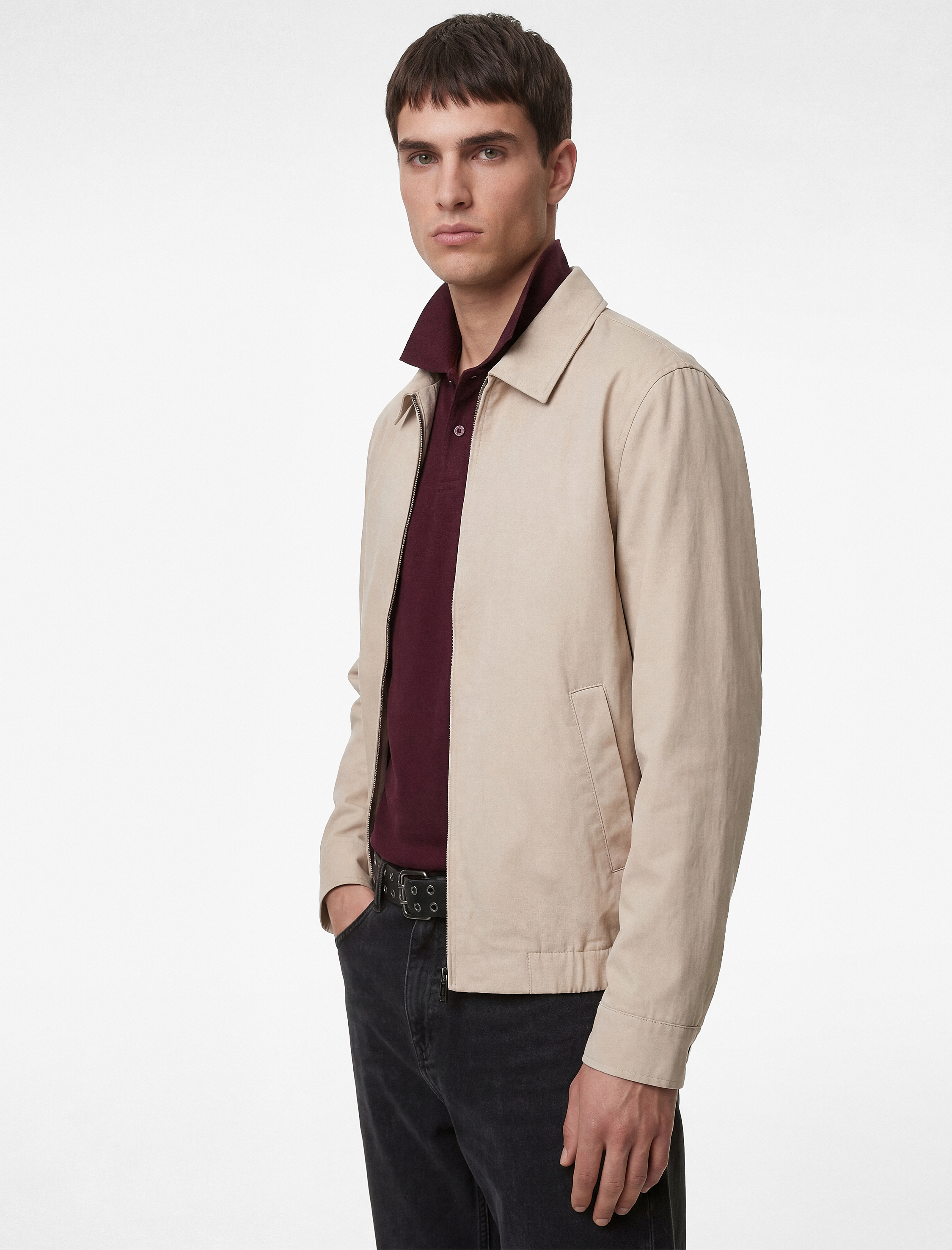   Regular Fit Pamuklu Uzun Kollu Gömlek Yaka Fermuarlı Ceket