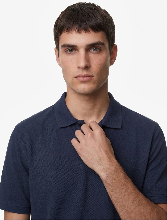  Regular Fit Pamuklu Pike Kumaş Kısa Kollu Polo Yaka Tişört