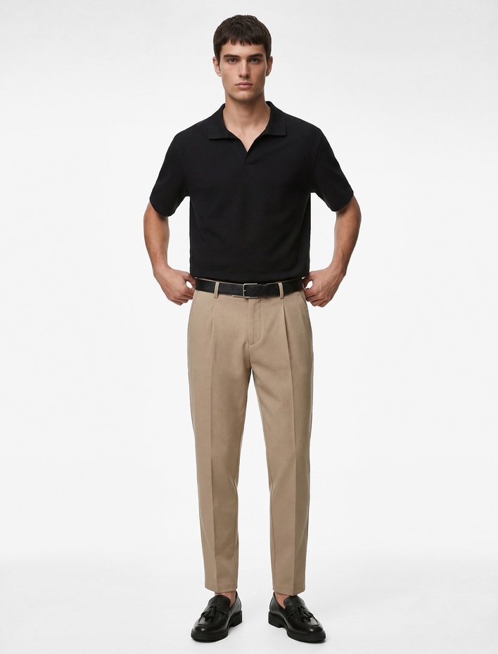  Regular Fit Pamuklu Pike Kumaş Kısa Kollu Polo Yaka Tişört