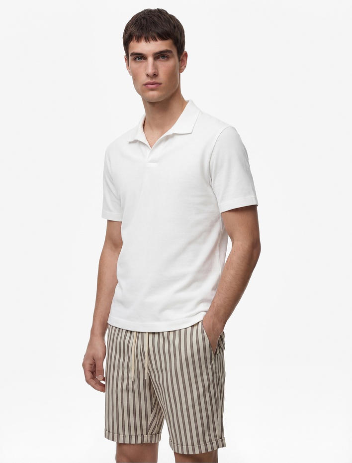  Regular Fit Pamuklu Pike Kumaş Kısa Kollu Polo Yaka Tişört