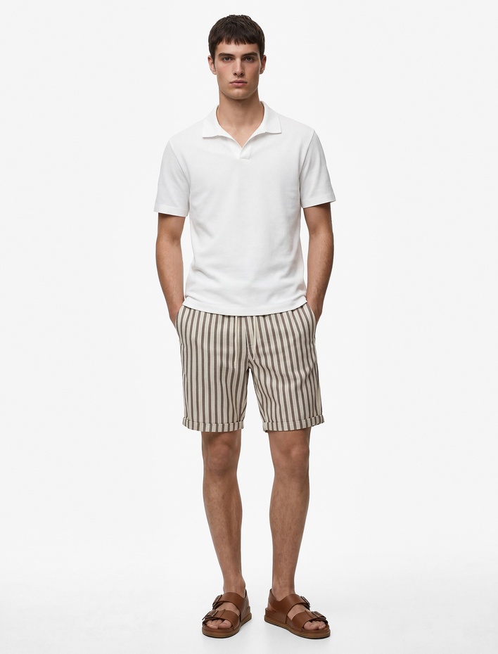  Regular Fit Pamuklu Pike Kumaş Kısa Kollu Polo Yaka Tişört