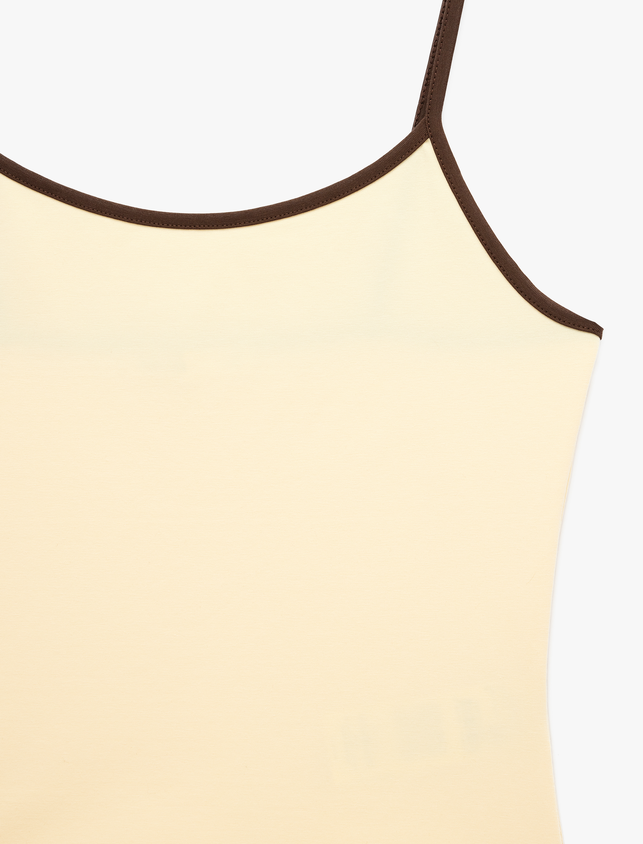   Pamuklu Renk Kontrastlı Slim Fit U Yaka Askılı Bluz