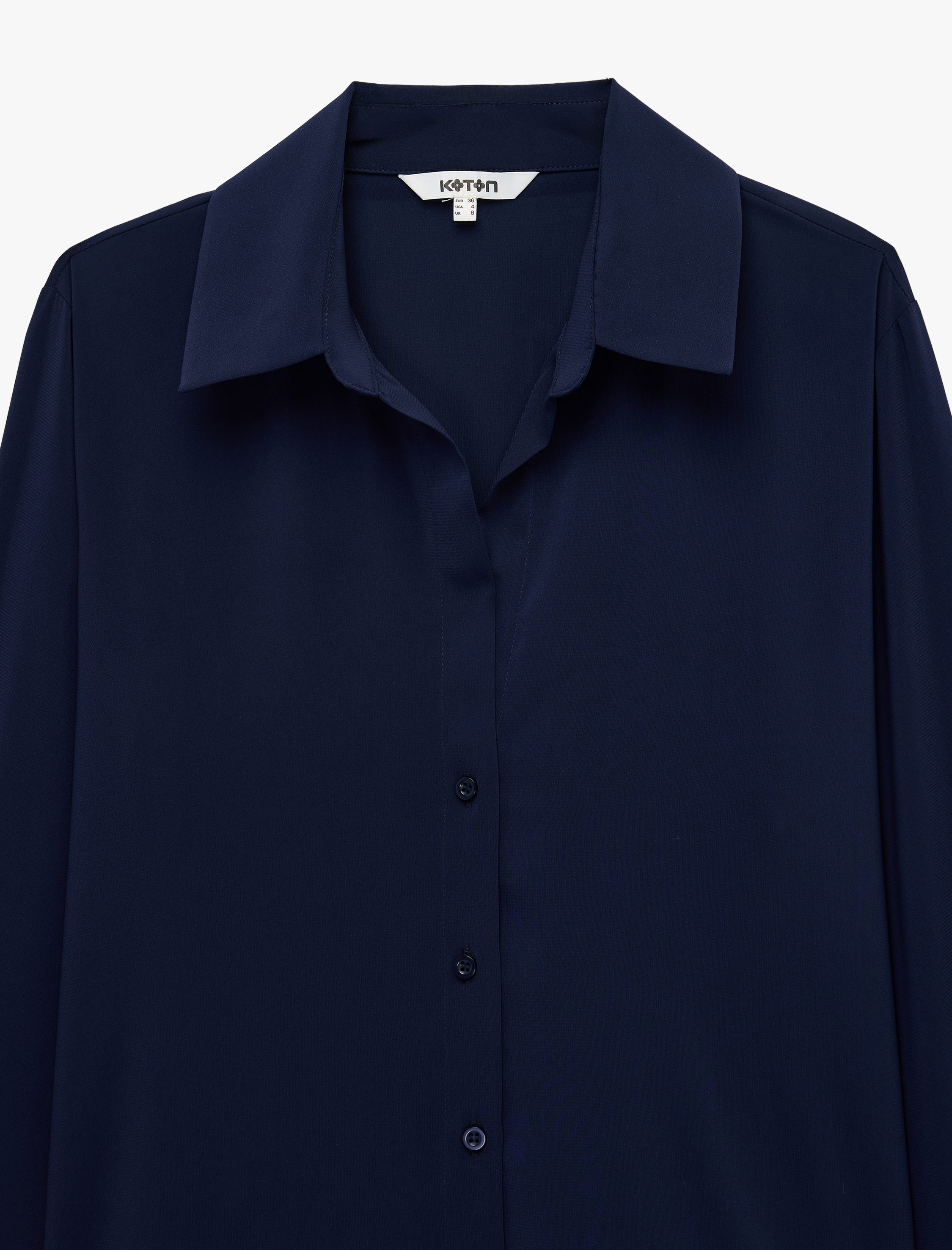   Regular Fit Düğmeli Uzun Kollu Şifon Gömlek