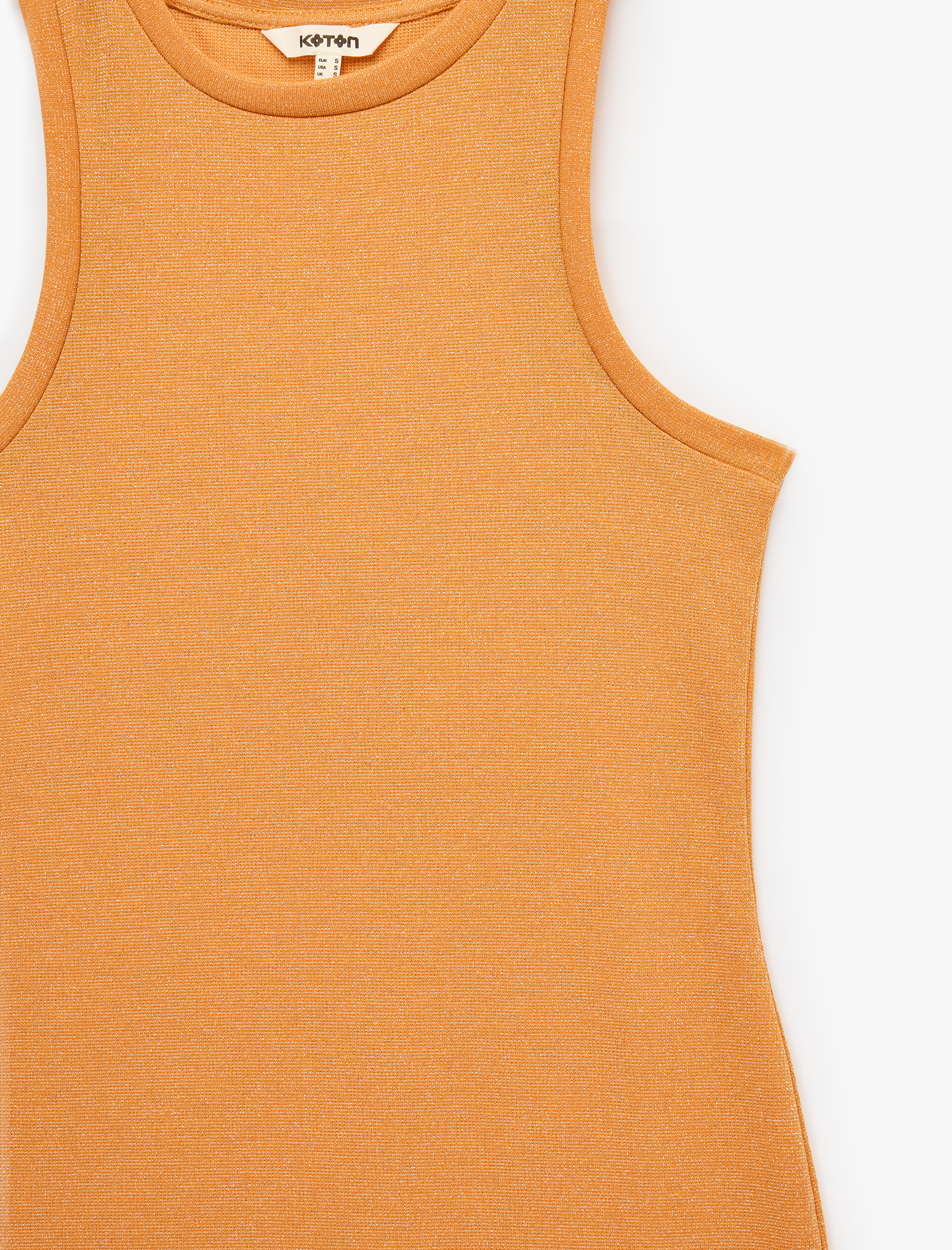   Slim Fit Kolsuz Bisiklet Yaka Parıltılı Kalem Elbise