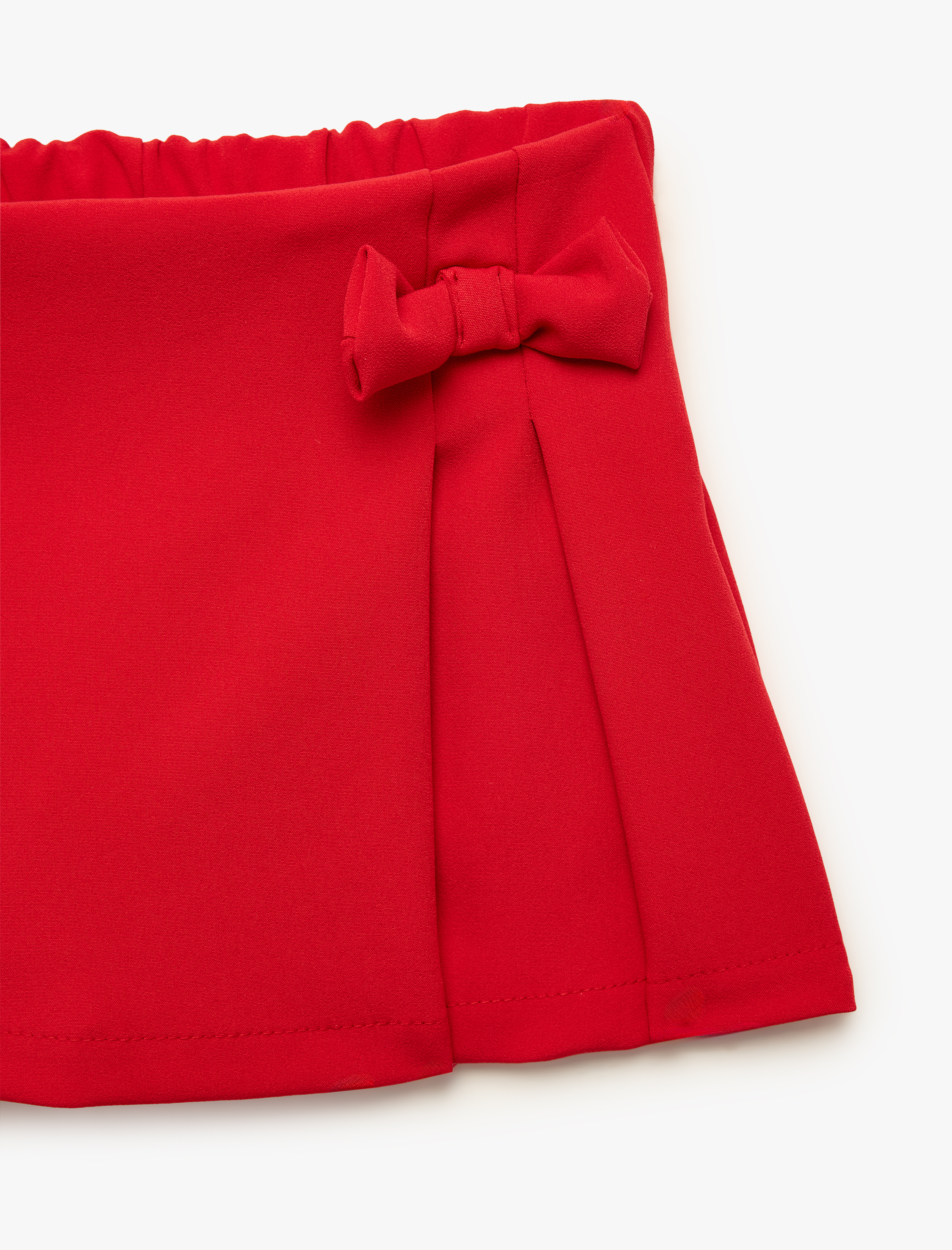  Kız Bebek Fiyonk Detaylı Pileli Şort Etek