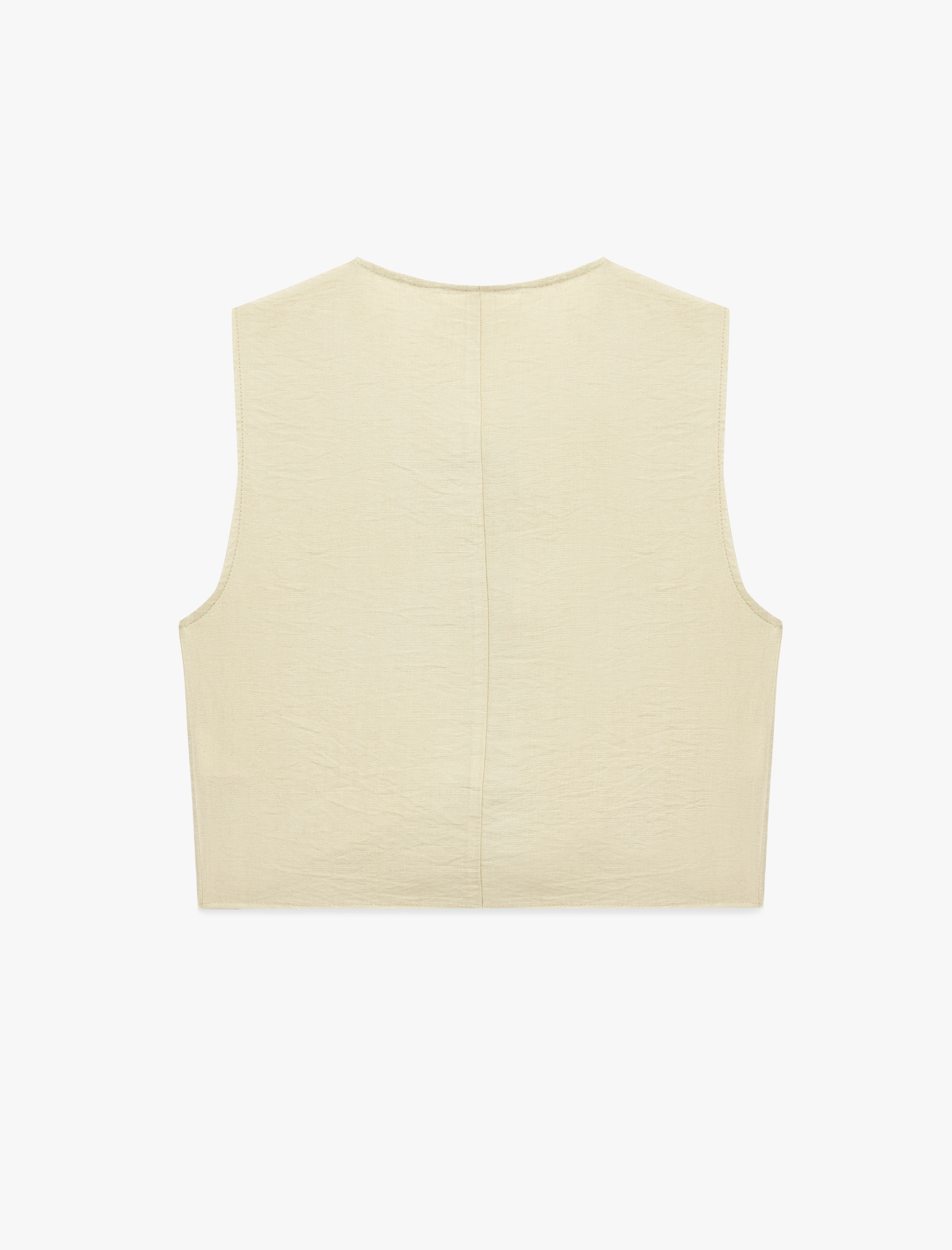   Önden Bağlamalı Fiyonk Detaylı Yuvarlak Yaka Viskon Crop Yelek