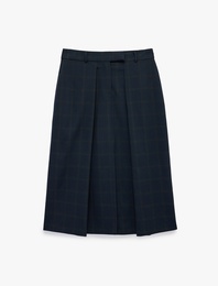 Rahat Kalıp Yüksek Bel Pileli Midi A Kesim Etek