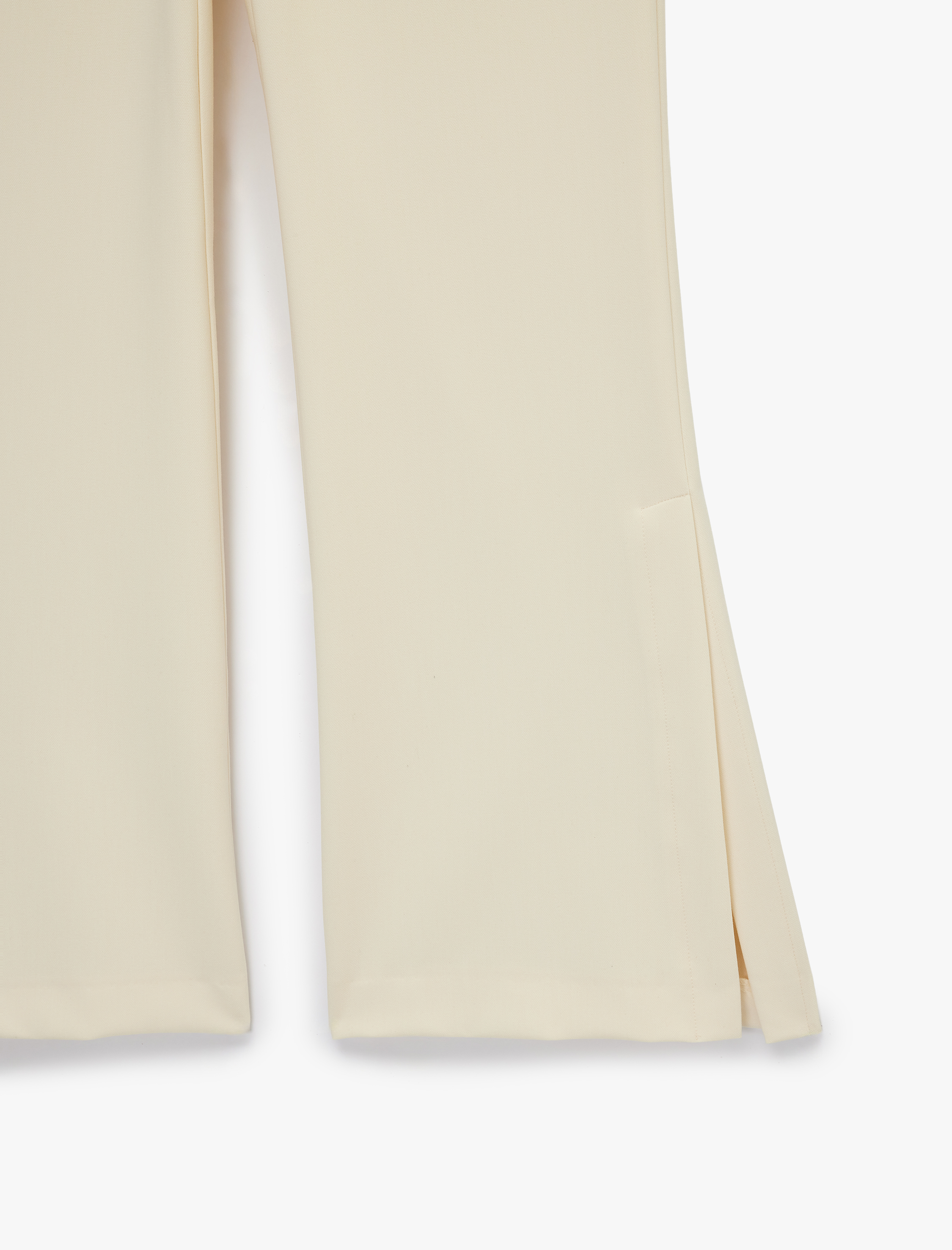   Cepli Viskon Karışımlı Yırtmaç Detaylı Yüksek Bel Geniş Paça Pantolon