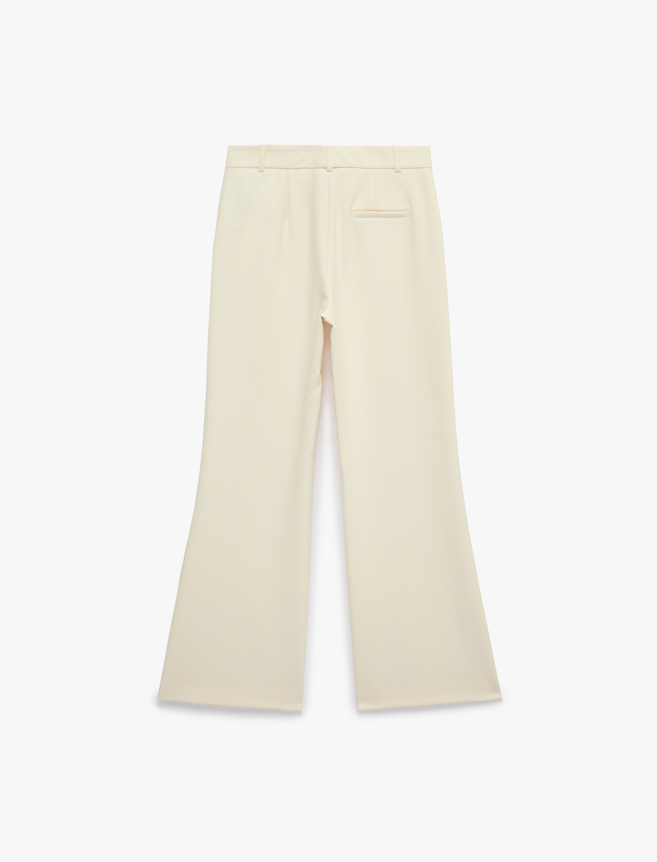   Cepli Viskon Karışımlı Yırtmaç Detaylı Yüksek Bel Geniş Paça Pantolon