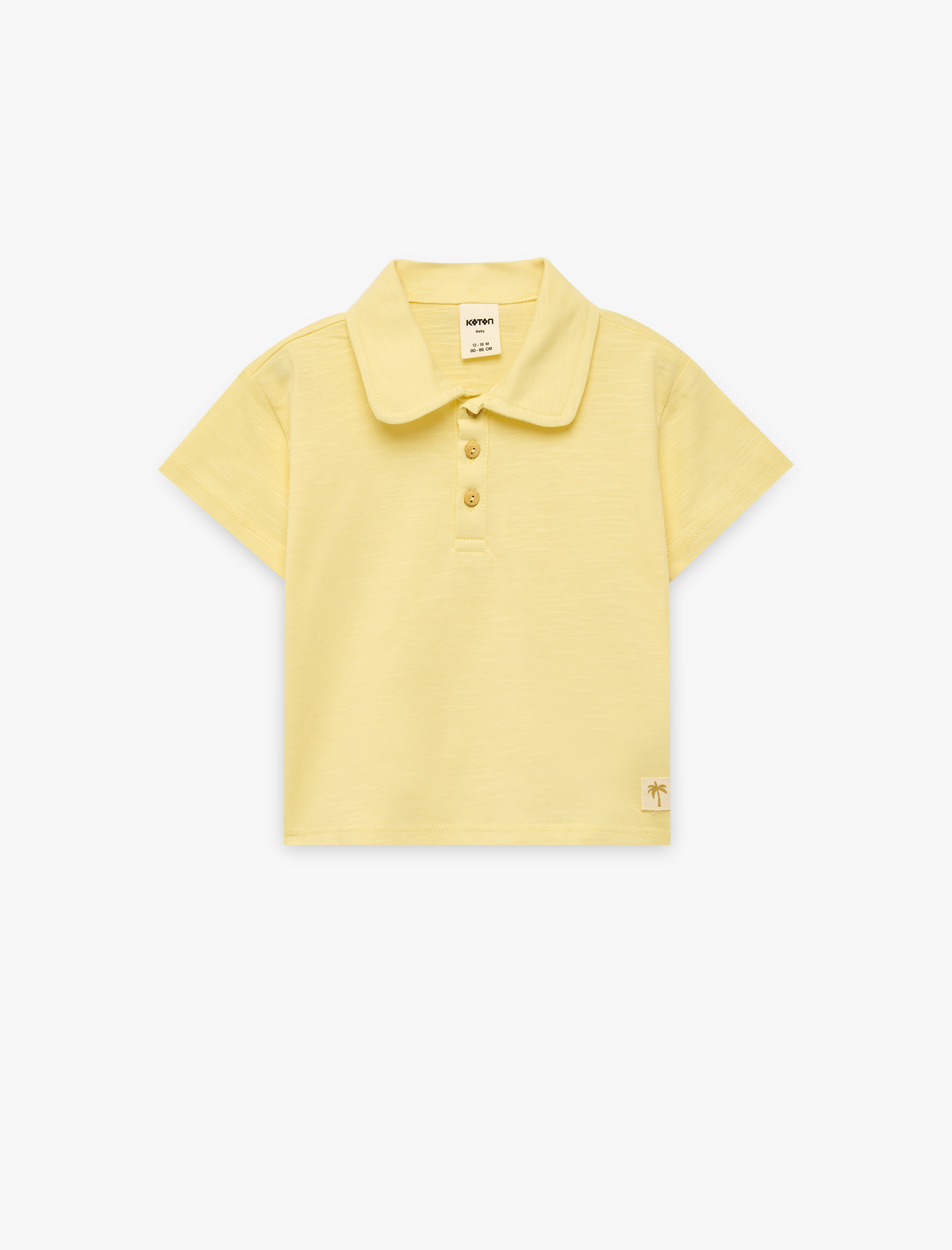  Erkek Bebek Pamuklu Düğmeli Kısa Kollu Polo Yaka Tişört