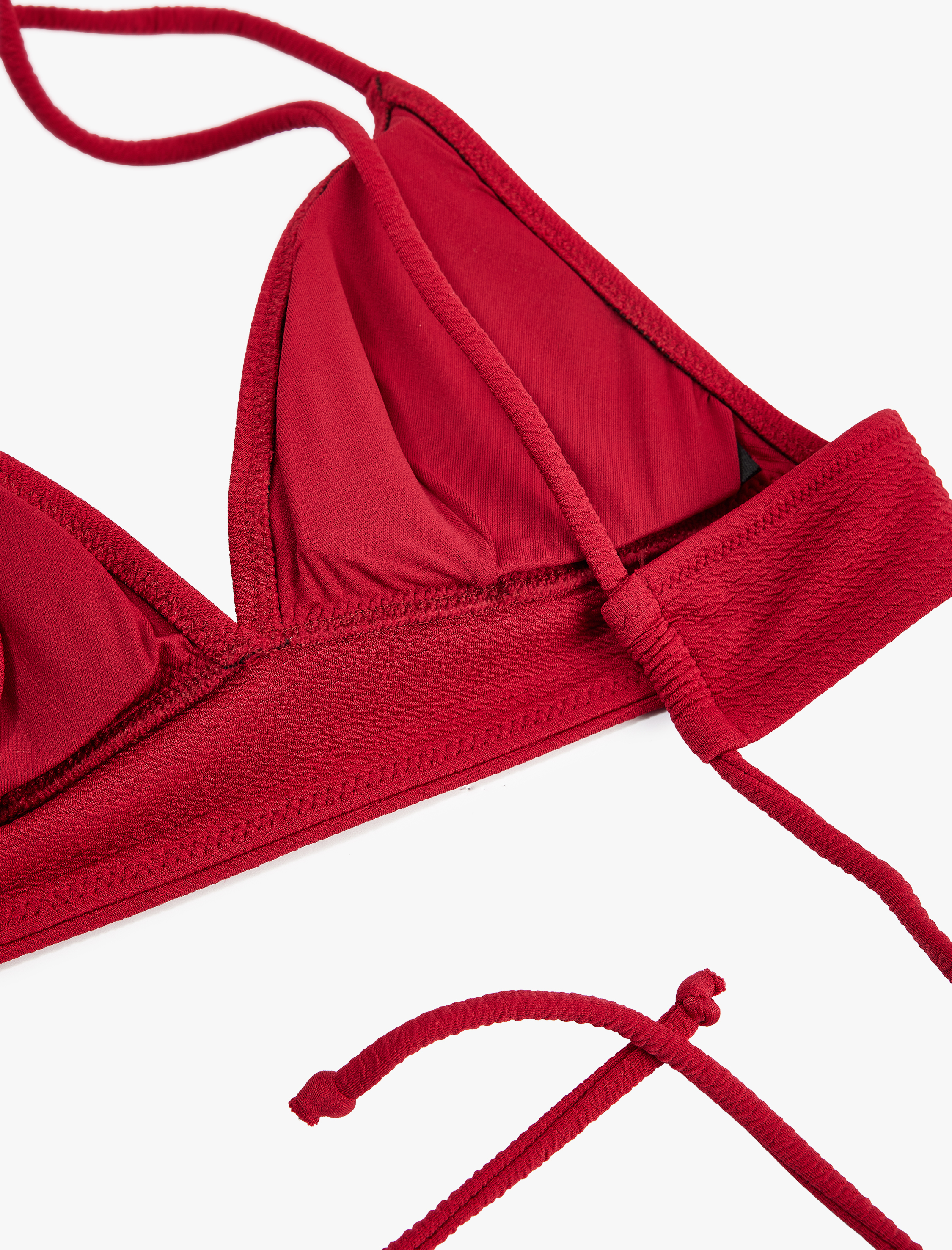   Çapraz Askılı Dokulu Bralet Bikini Üstü