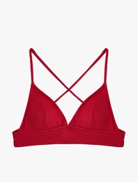 Çapraz Askılı Dokulu Bralet Bikini Üstü