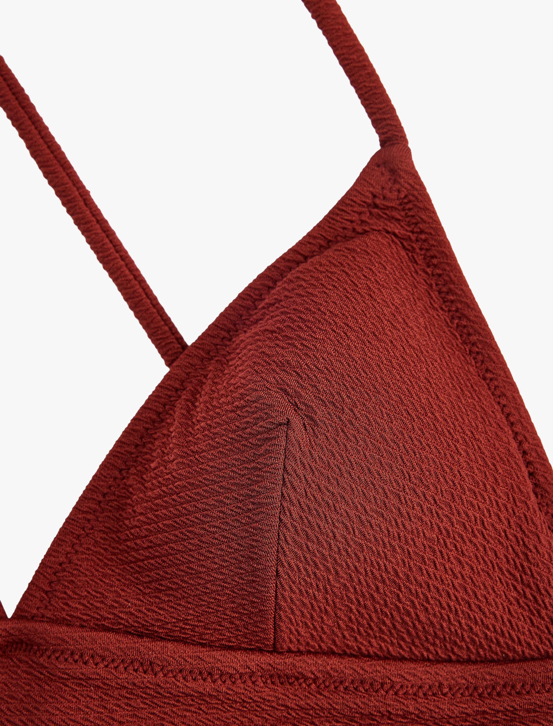   Çapraz Askılı Dokulu Bralet Bikini Üstü