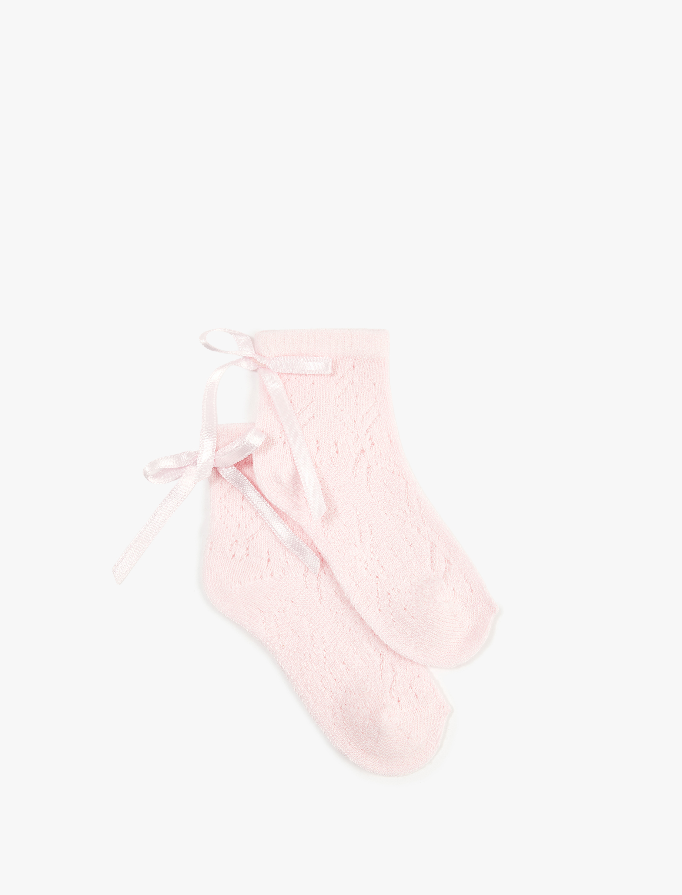  Kız Çocuk Pamuklu Fiyonk Detaylı Çorap