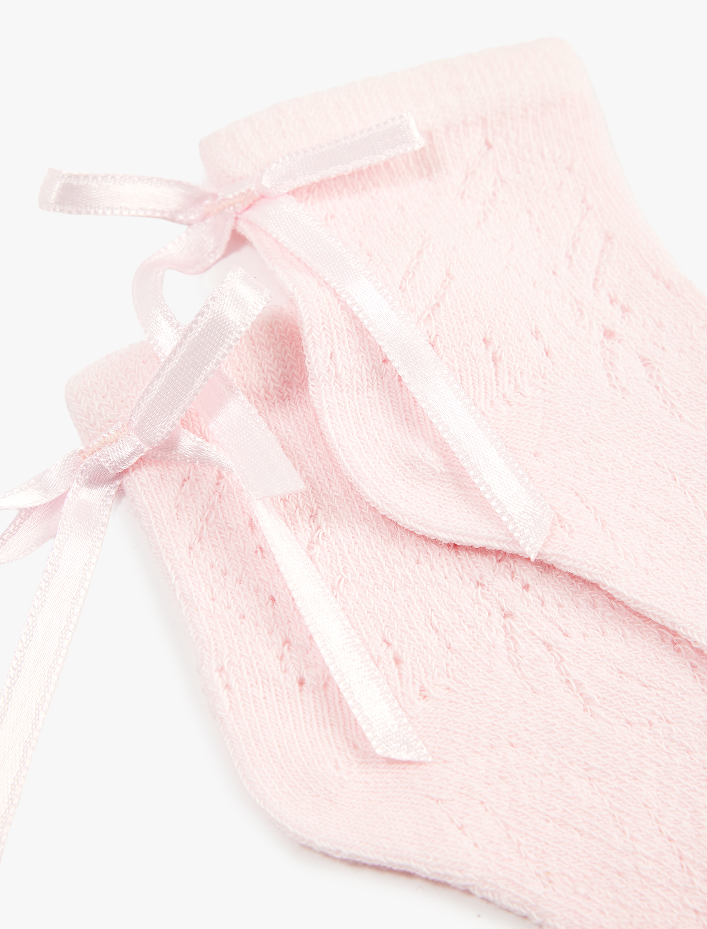  Kız Çocuk Pamuklu Fiyonk Detaylı Çorap