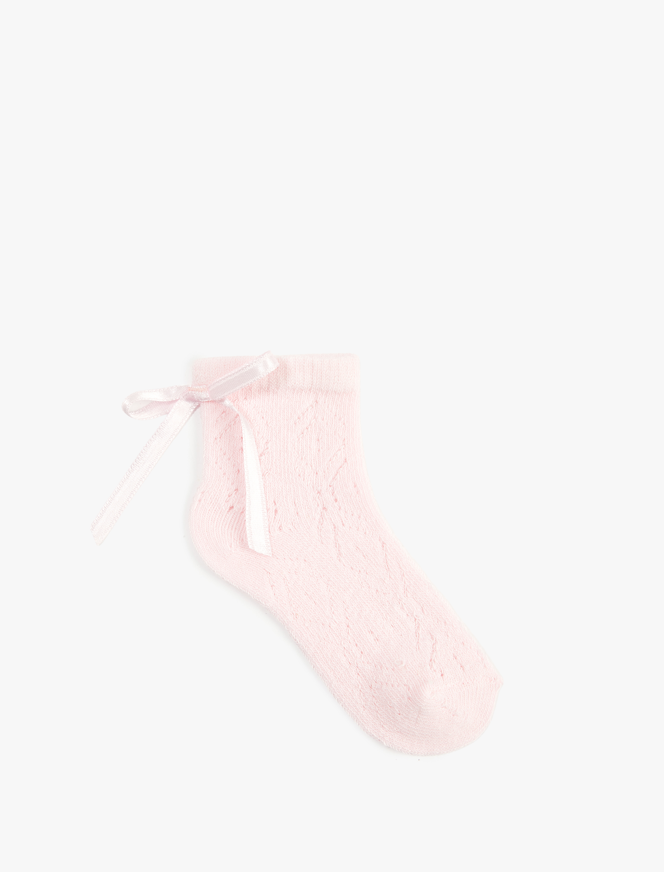  Kız Çocuk Pamuklu Fiyonk Detaylı Çorap