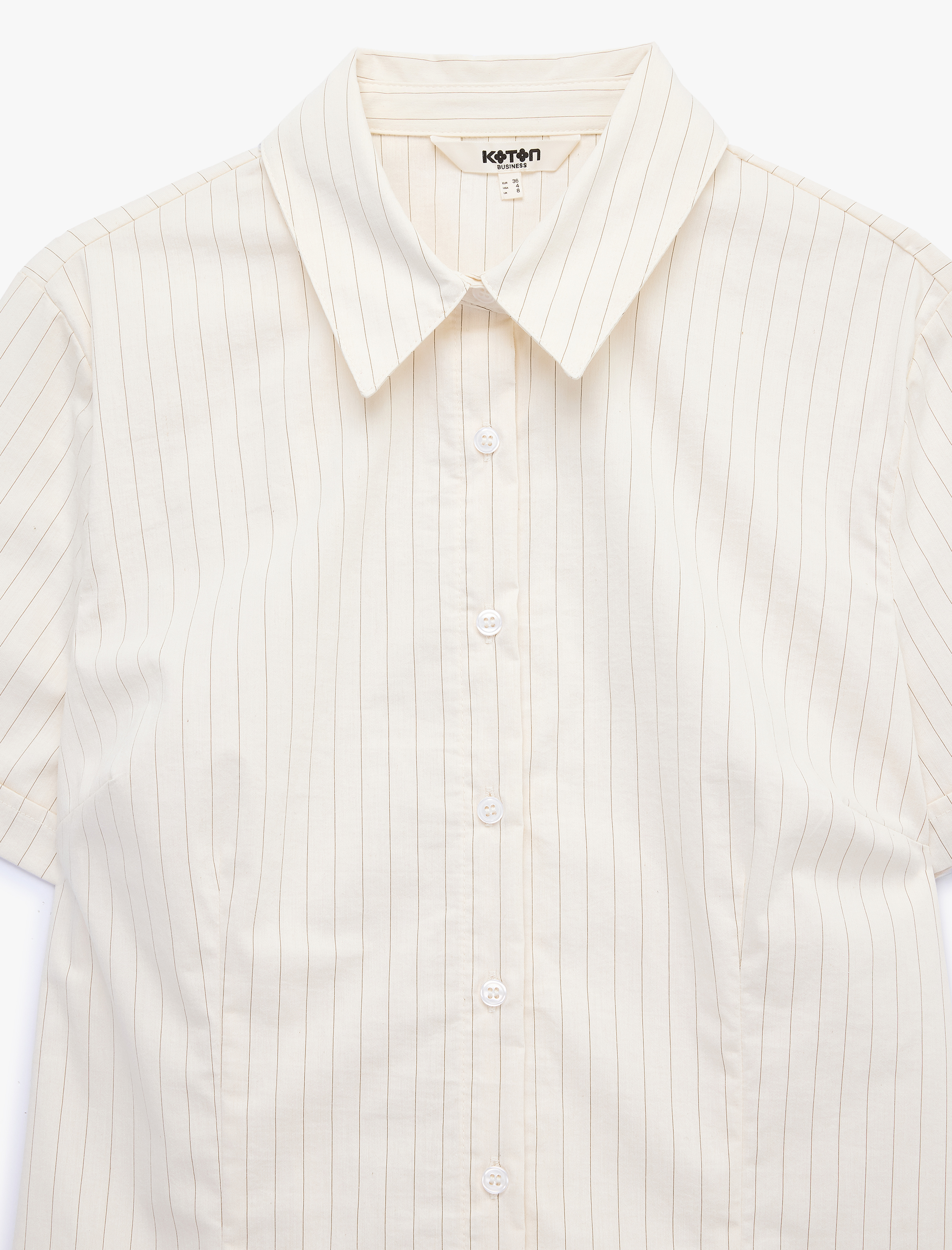   Regular Fit Kısa Kollu Klasik Yaka Düğmeli Pamuklu Poplin Gömlek