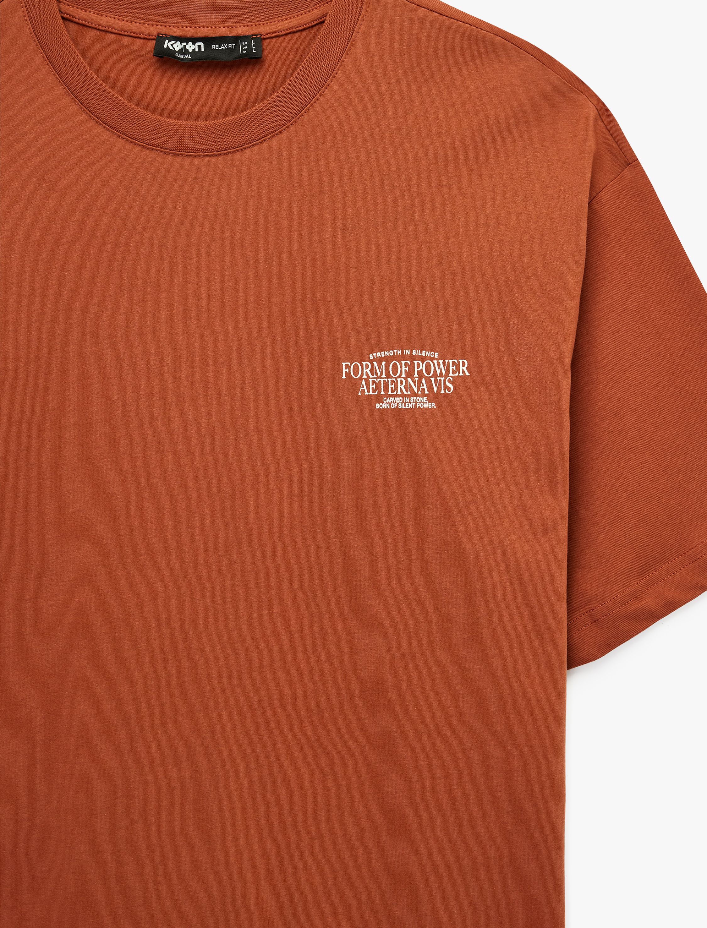   Kısa Kollu Bisiklet Yaka Pamuklu Oversize Arkası Baskılı Tişört