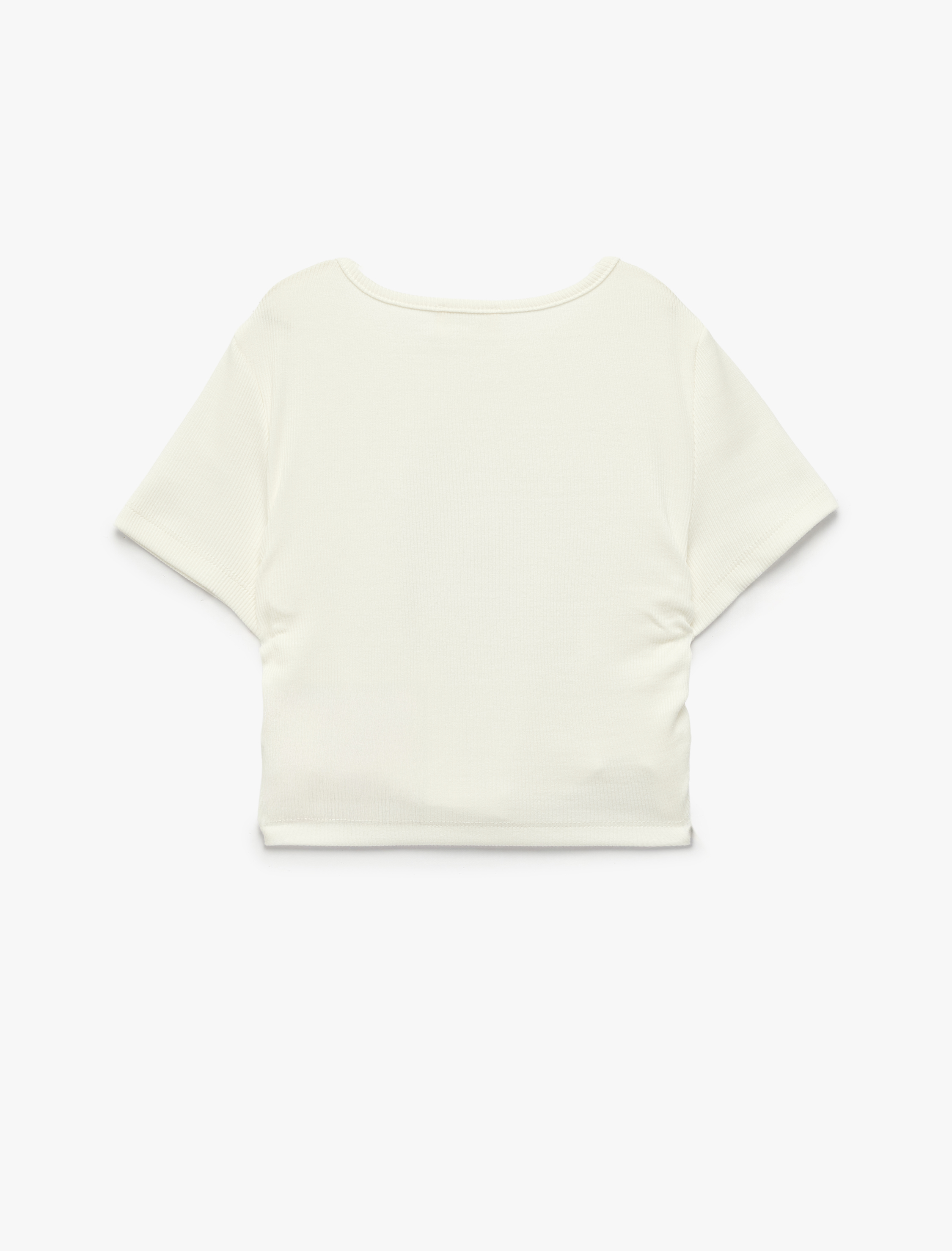  Kız Çocuk Pamuklu Kısa Kollu Bisiklet Yaka Kiraz Baskılı Tişört