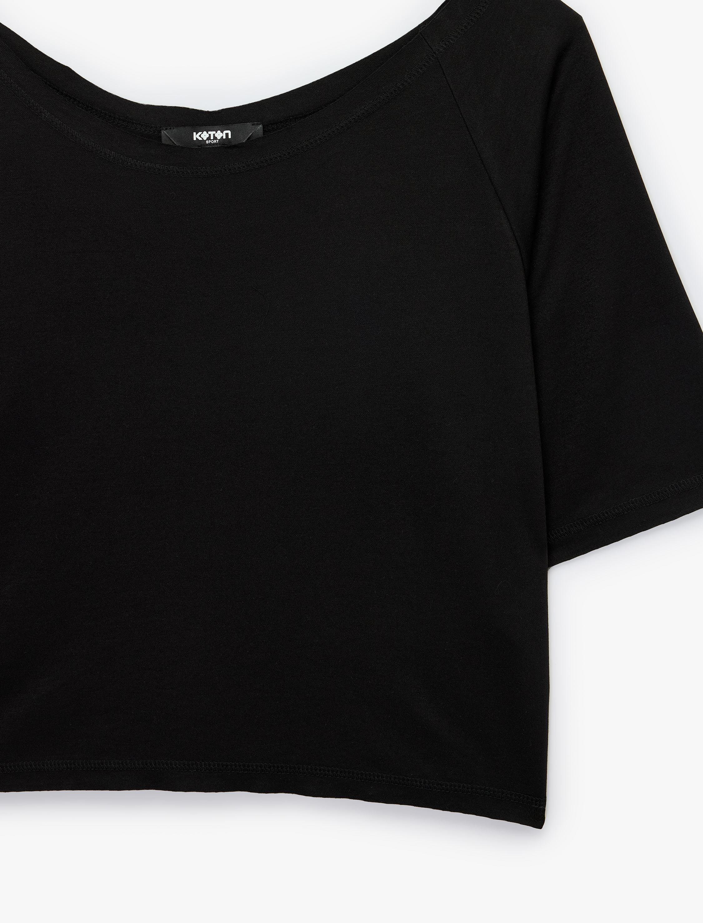   Rahat Kalıp Kısa Kollu Kayık Yaka Modal Karışımlı Spor Tişört