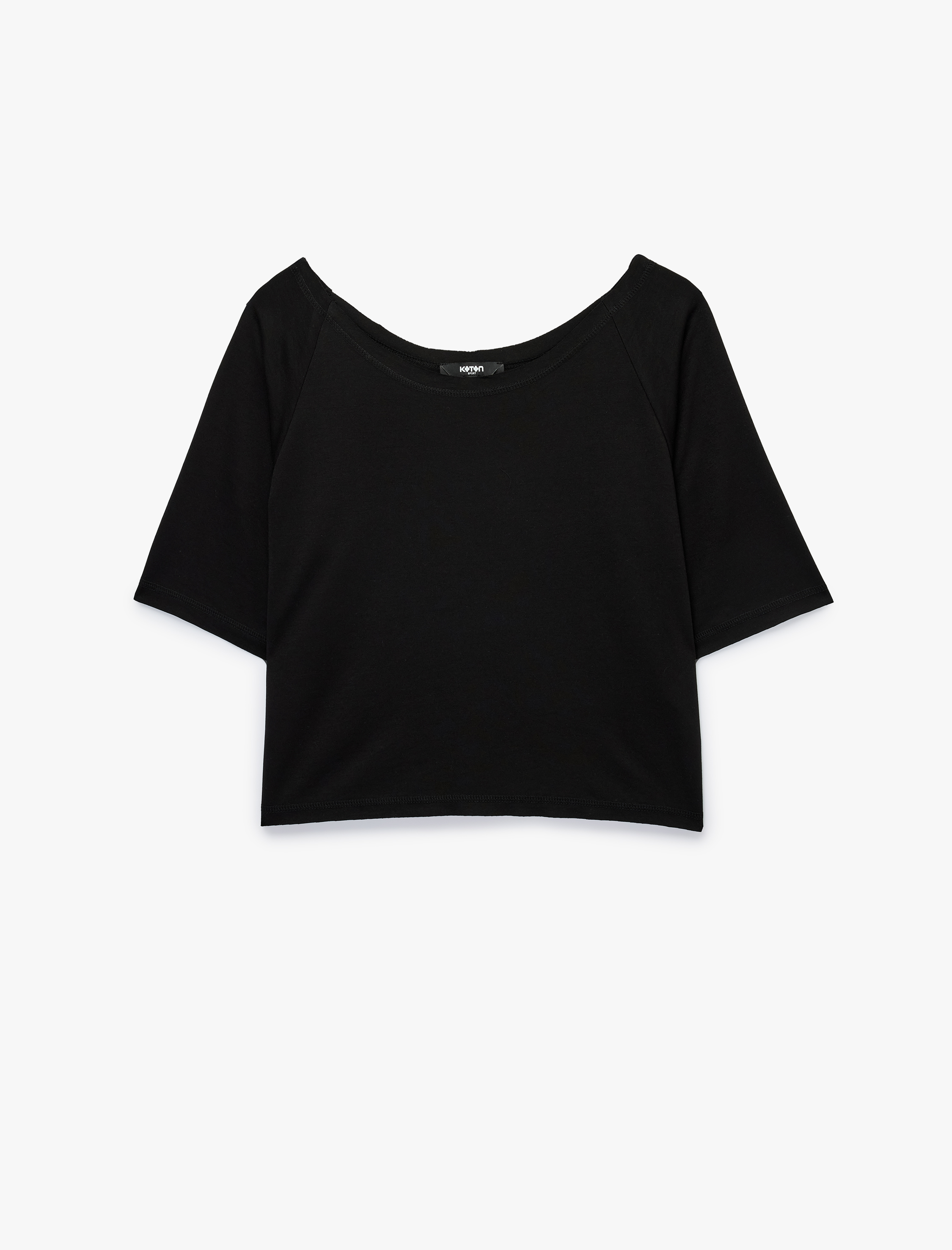   Rahat Kalıp Kısa Kollu Kayık Yaka Modal Karışımlı Spor Tişört