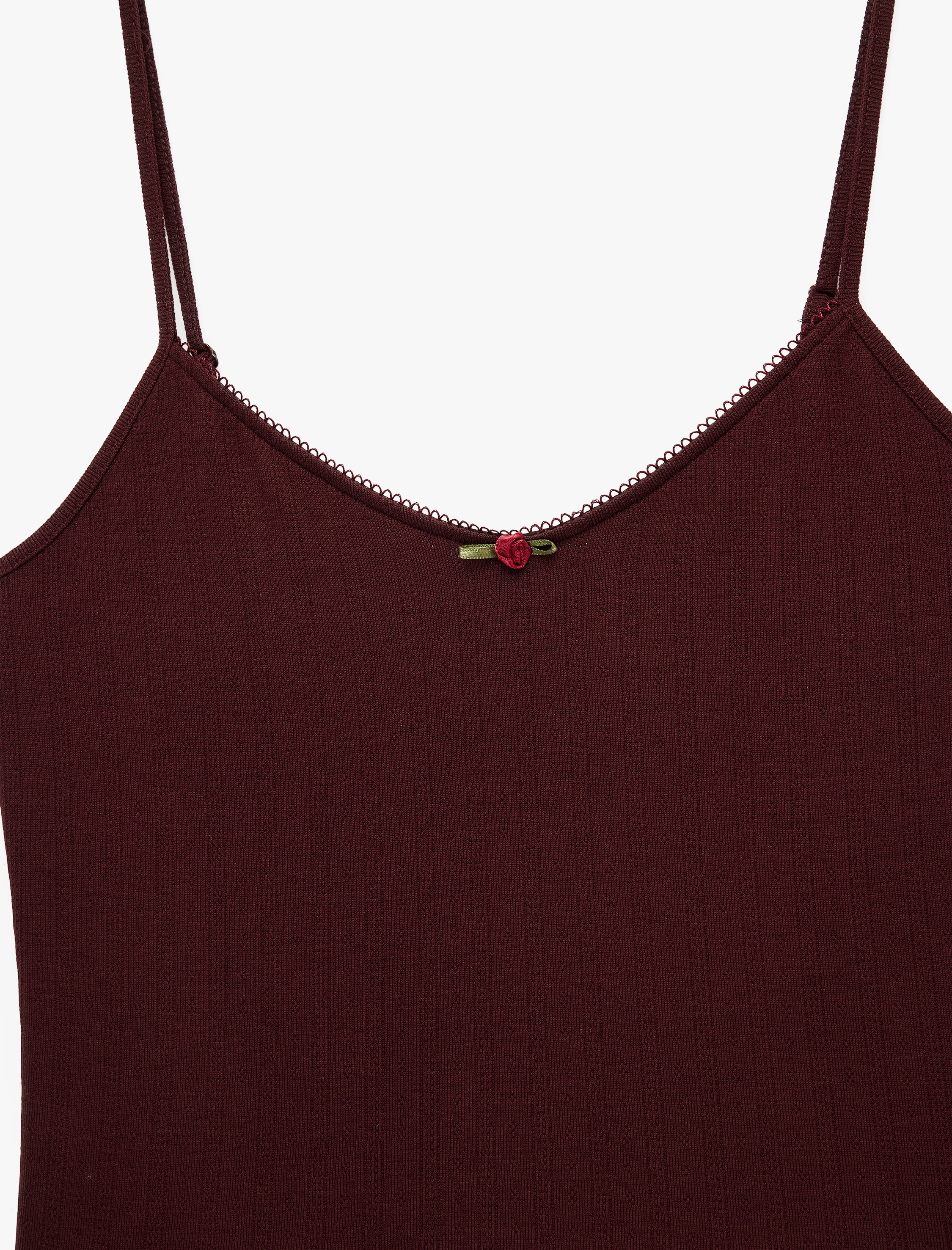   Viskon Karışımlı V Yaka Askılı Rahat Kesim Pijama Üstü